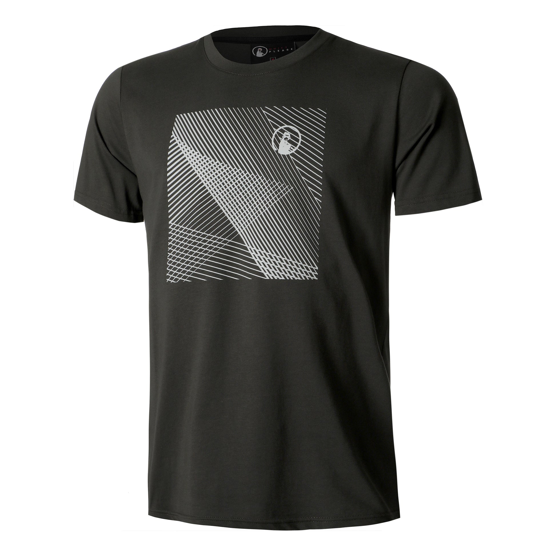 Quiet Please Square Lines T-Shirt Herren - anthrazit,
