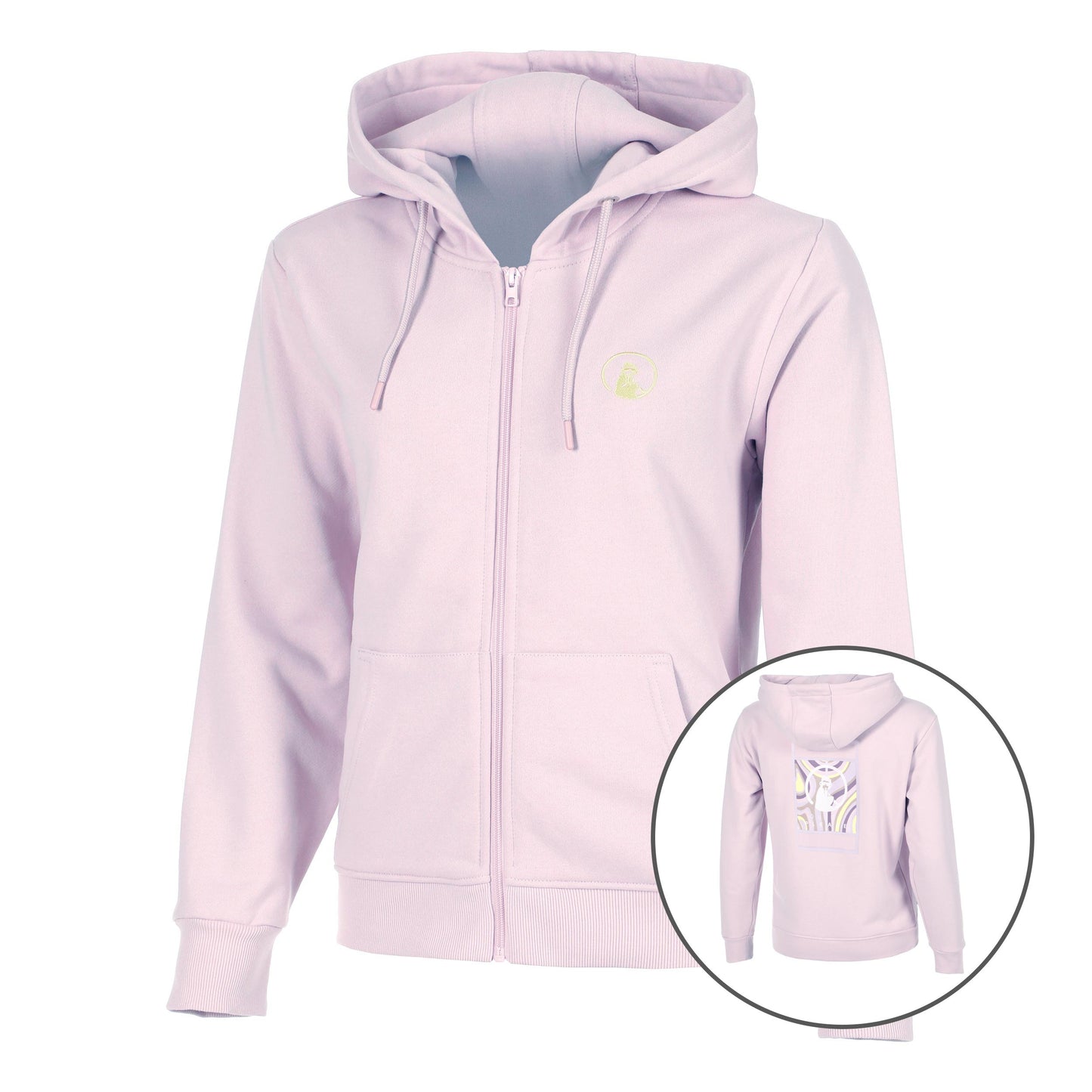Quiet Please Mind Taped Zip Sweatjacke Damen-Flieder,Neongrün