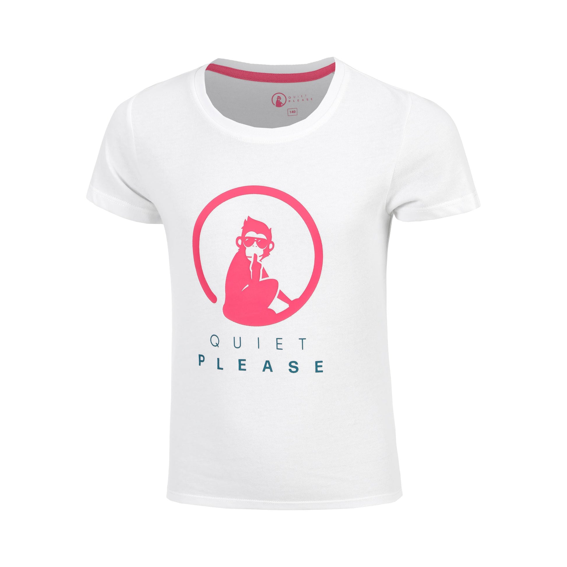 Quiet Please Create Baseline Logo T-Shirt Mädchen-Weiß,Pink