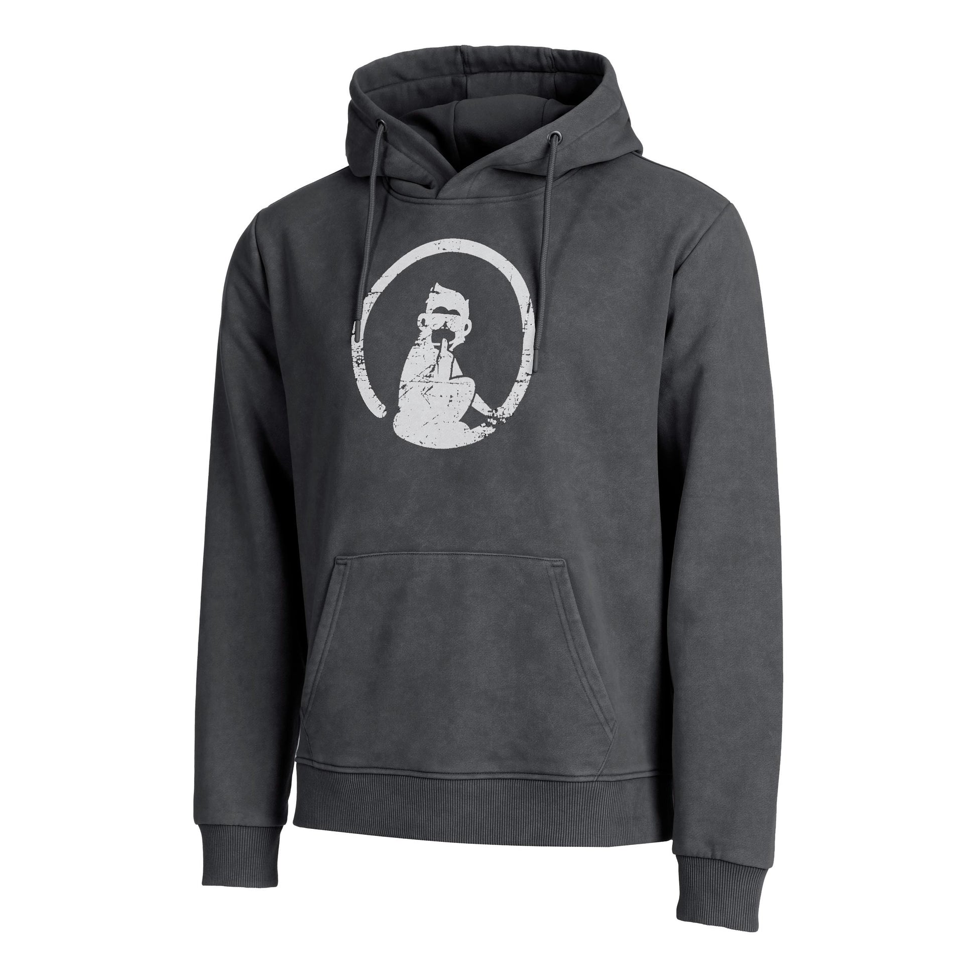 Quiet Please Endlessly Washed Out Loose Fit Hoody Herren-Anthrazit,Weiß