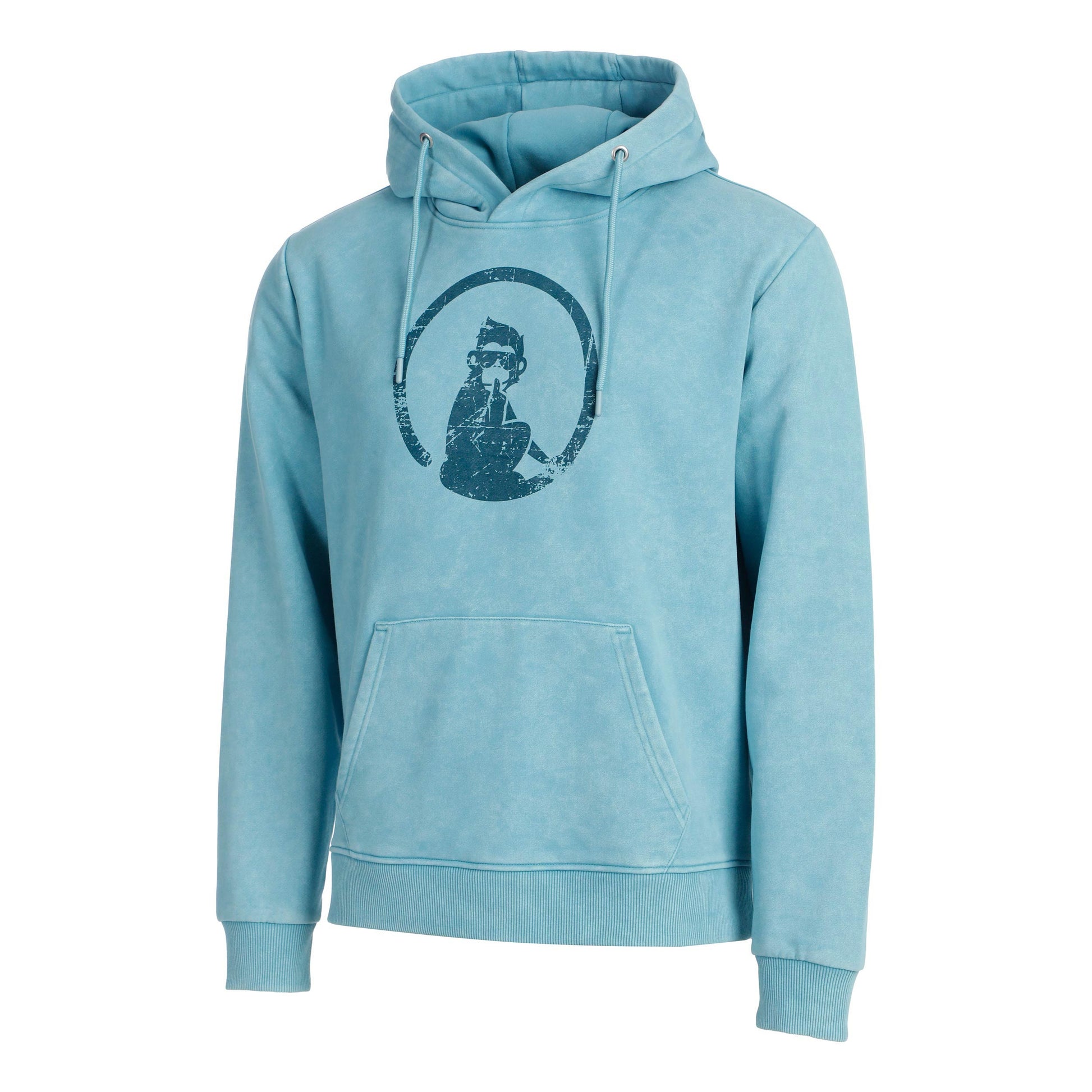 Quiet Please Create Washed Out Loose Fit Hoody Herren-Hellblau,Petrol