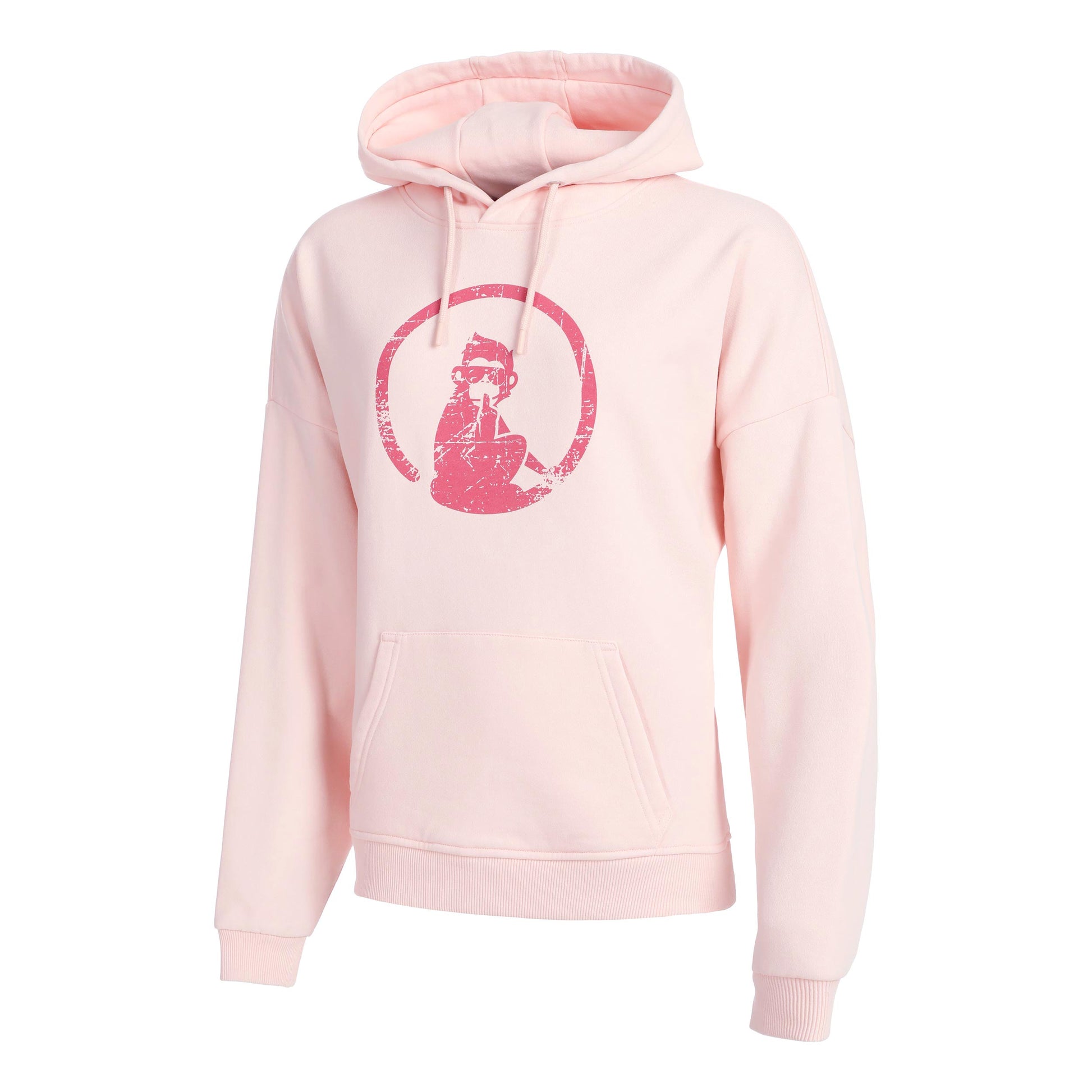 Quiet Please Endlessly Washed Out Oversize Hoody Damen-Rosa