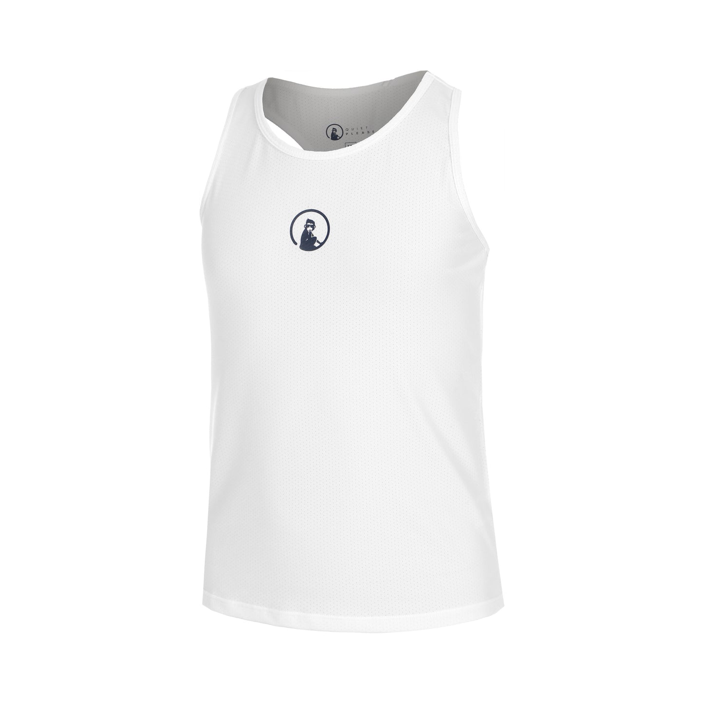 Quiet Please Racerback Tank-Top Mädchen-Weiß,Dunkelblau