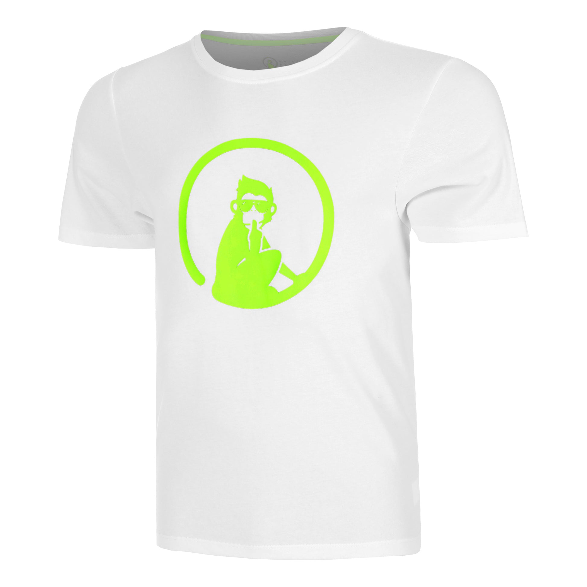 Quiet Please Wild Trainings T-Shirt Herren-Weiß,Neongrün