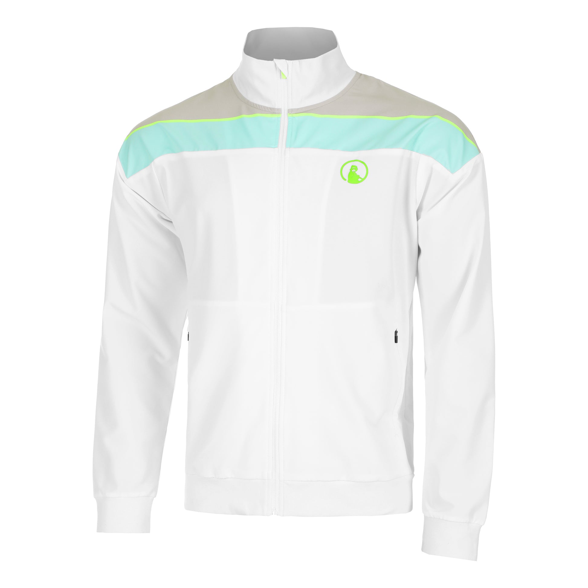Quiet Please Wild Return Block Trainingsjacke Herren-Weiß,Mehrfarbig