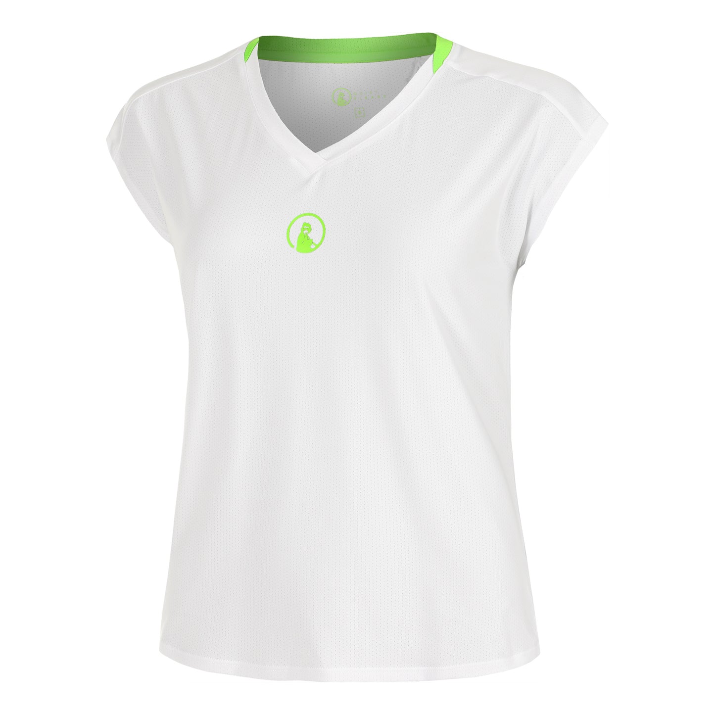 Quiet Please Wild Volley T-Shirt Damen-Weiß,Neongrün