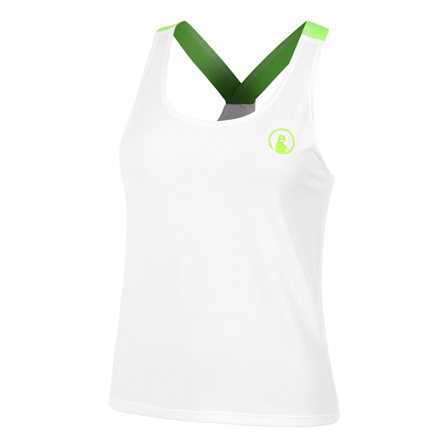 Quiet Please Wild Serve & Volley 2.0 Tank-Top Damen-Weiß,Neongrün