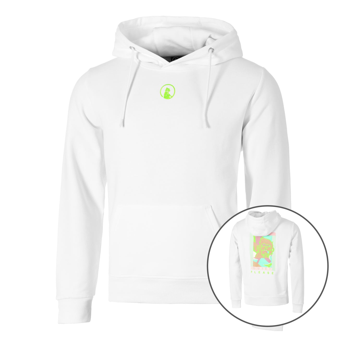 Quiet Please Wild Collage Hoody Herren-Weiß,Mehrfarbig