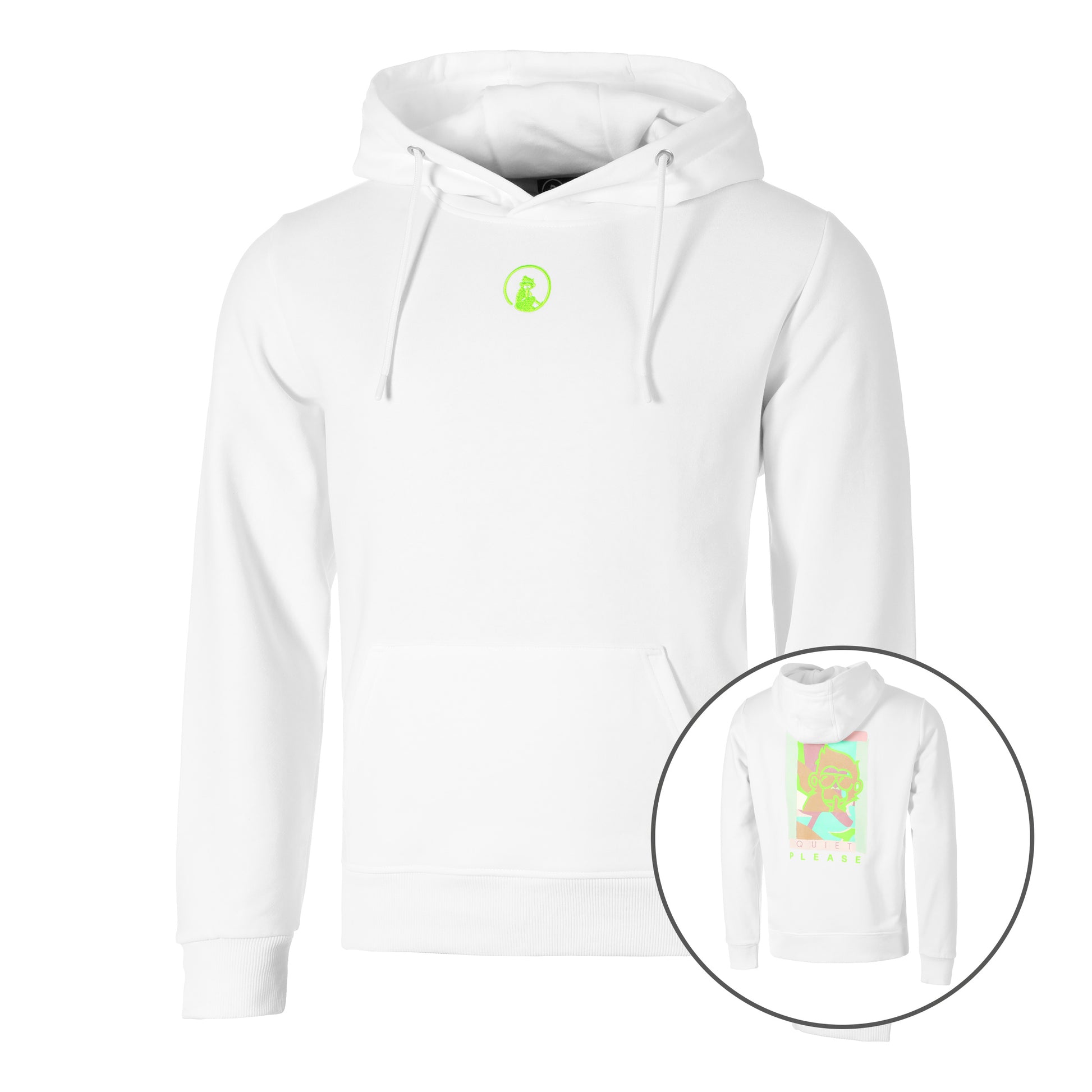 Quiet Please Wild Collage Hoody Herren-Weiß,Mehrfarbig