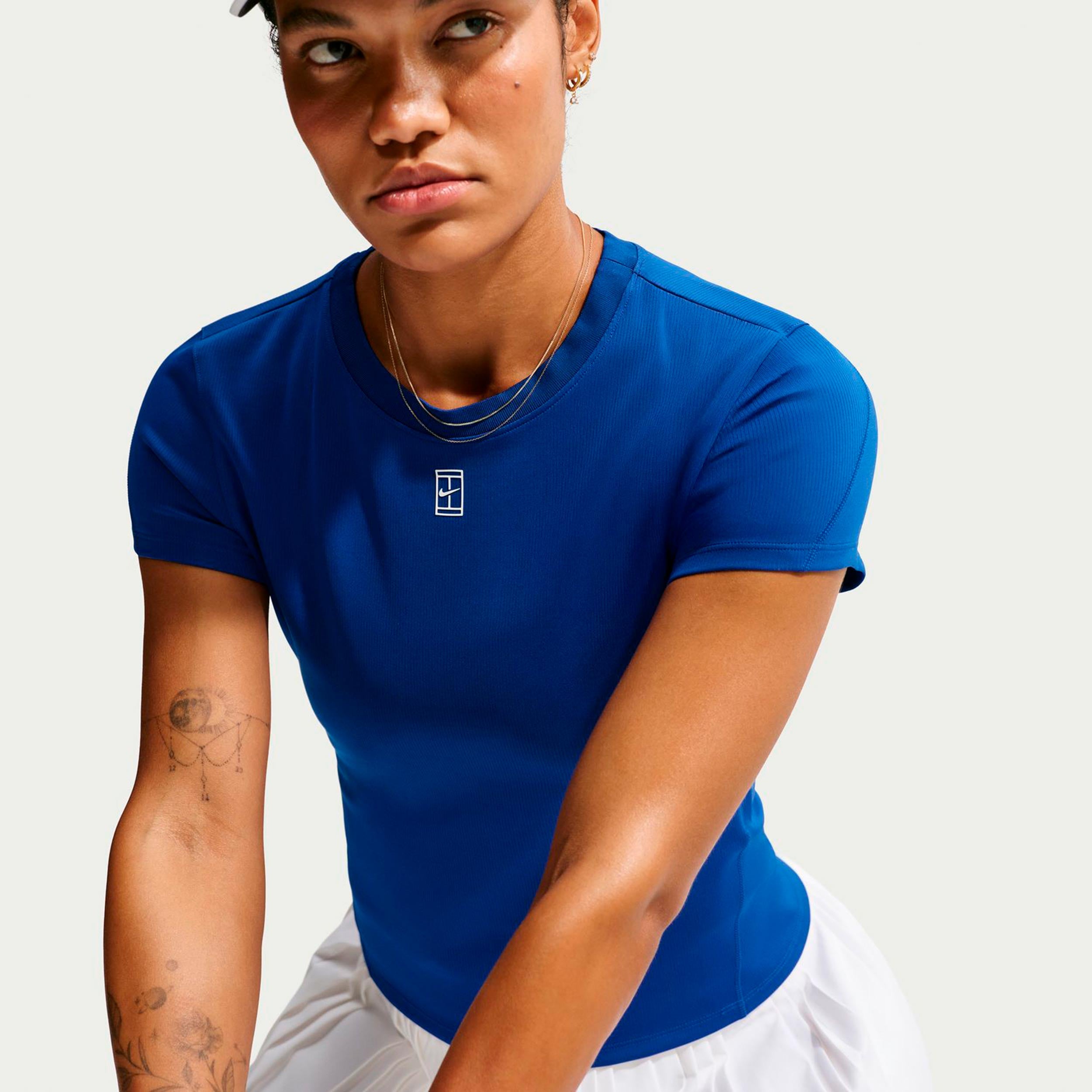 Nike Court Dri-FIT Advantage T-Shirt Damen - blau