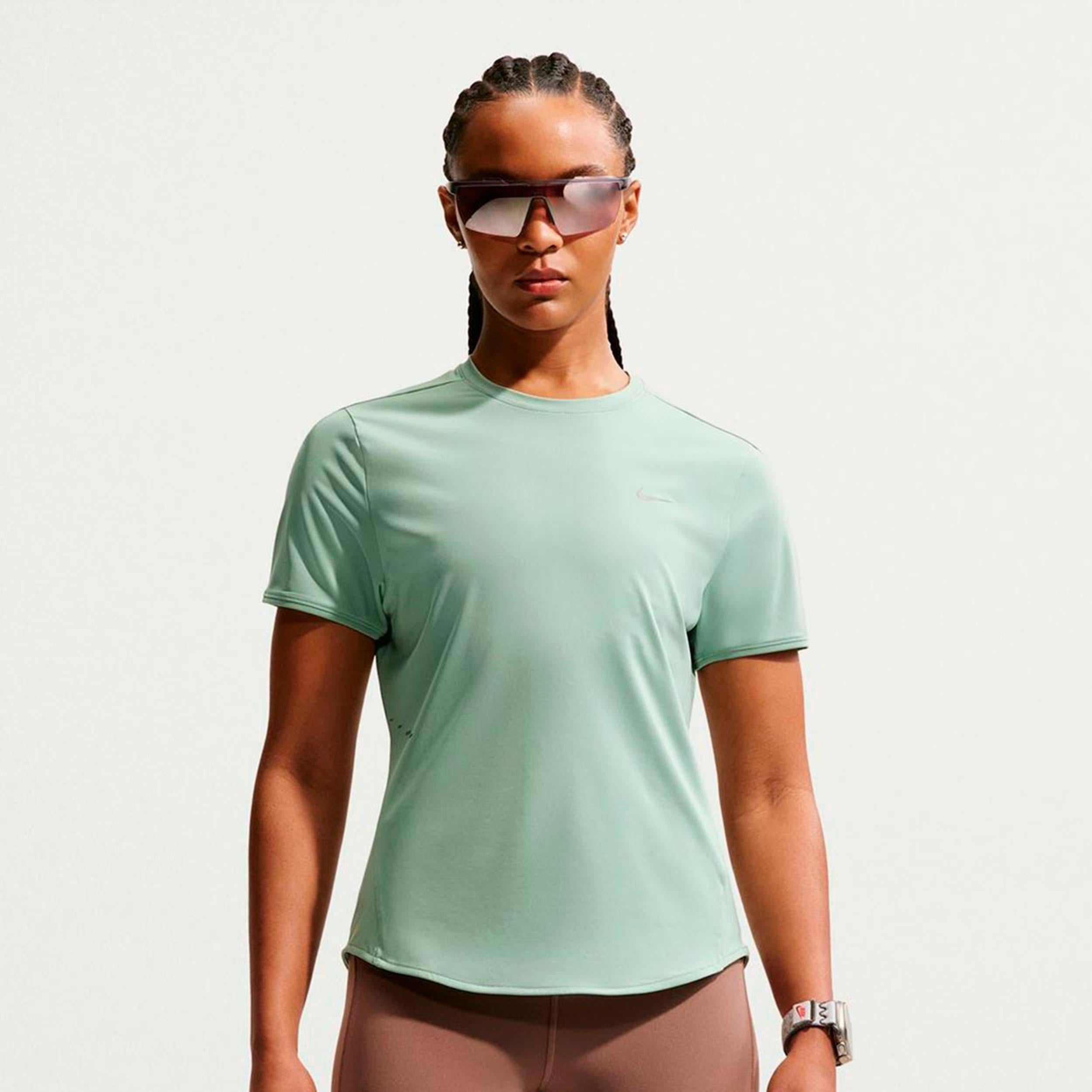 Nike Swift Laufshirt Damen - hellgrün, silber