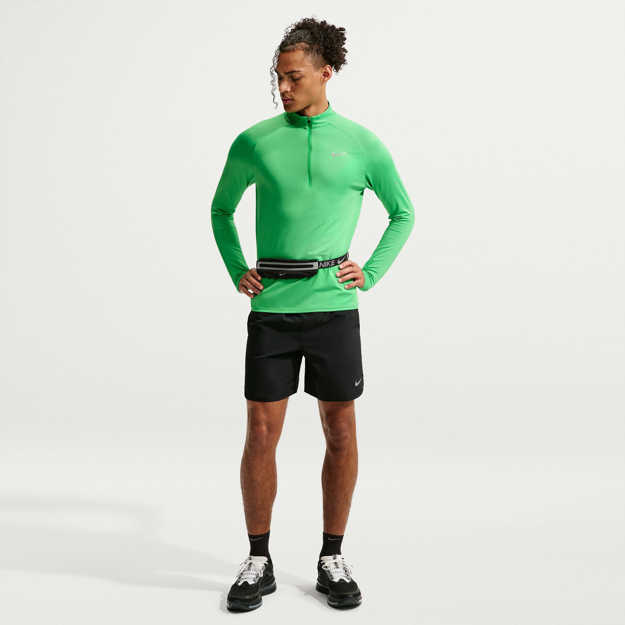 Nike Stride Half-Zip  Laufshirt Herren - grün, silber