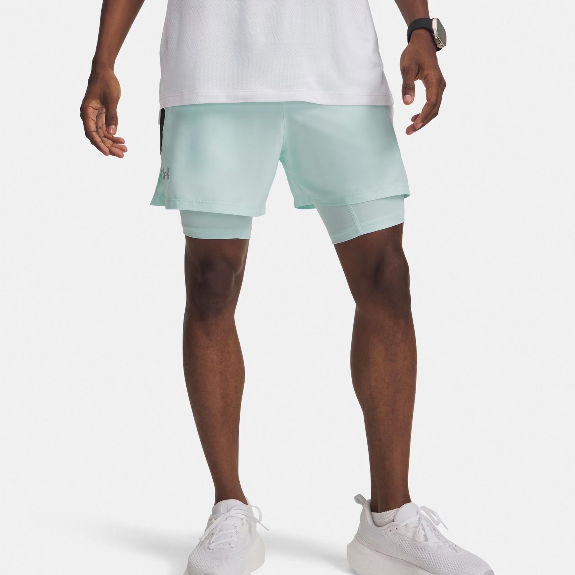 Under Armour Launch 5in 2in1  Laufshorts Herren-mint, schwarz