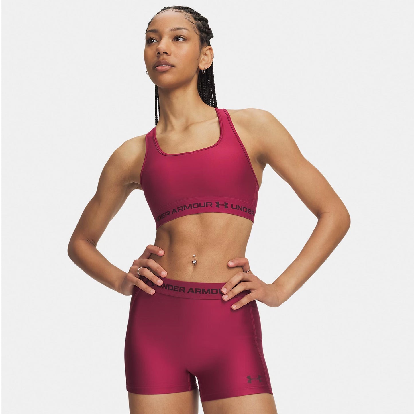 Under Armour Crossback Mid Sport-BH Damen - rot, dunkelrot