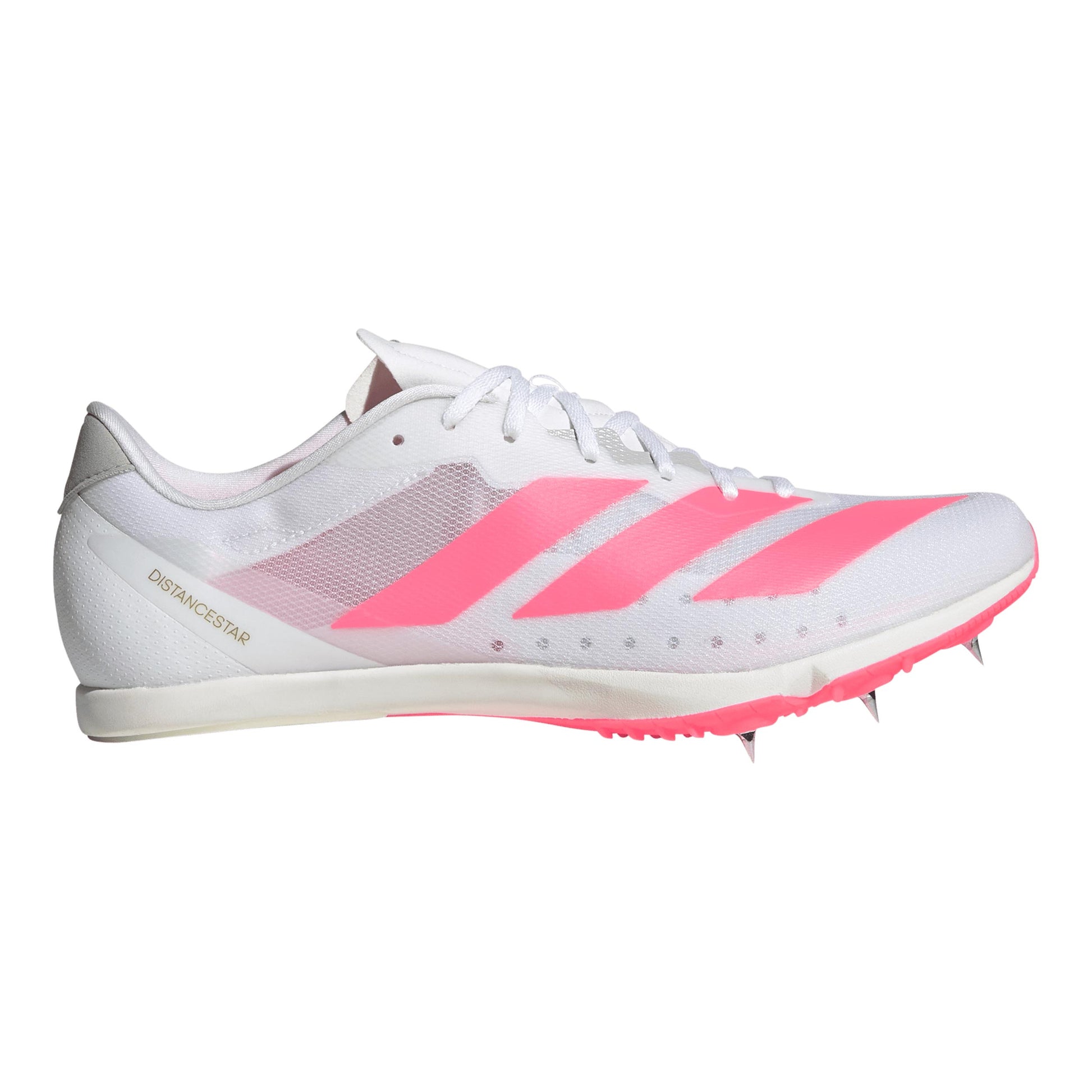 adidas Distancestar Spikeschuh Unisex - weiß, pink