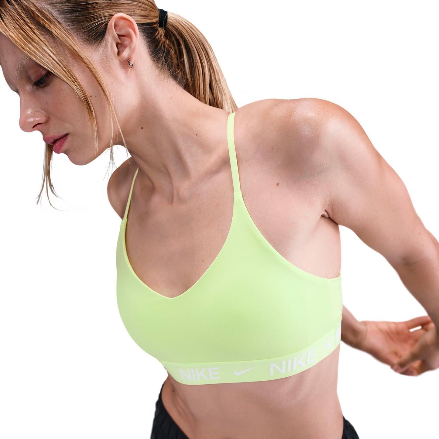 Nike Dri-Fit INDY LGT Support Sport-BH Damen-limette