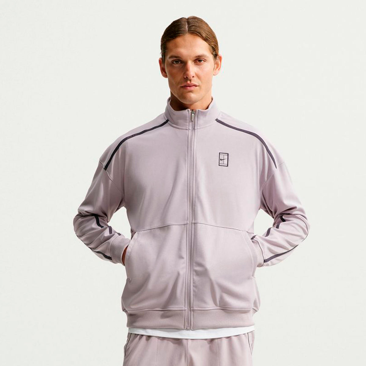 Nike Court Heritage Trainingsjacke Herren - grau, flieder