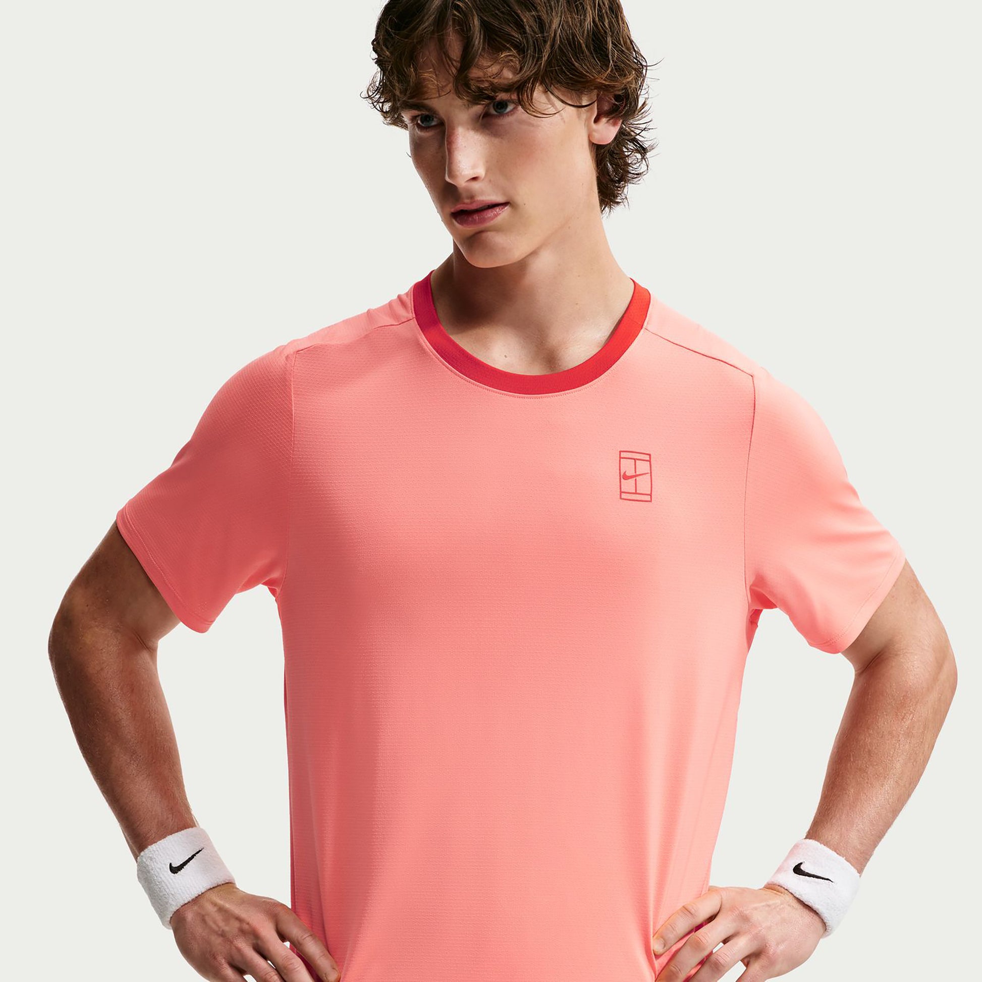 Nike Court Dri-FIT Advantage T-Shirt Herren - koralle