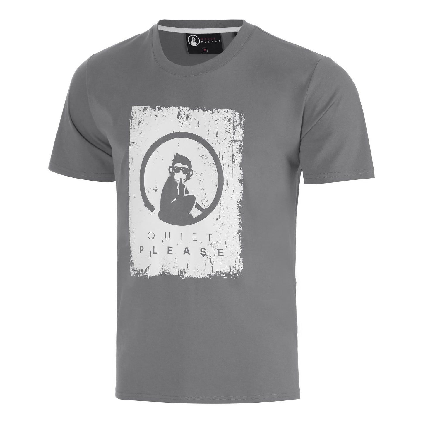 Quiet Please Crush Scraped T-Shirt Herren-dunkelgrau, hellgrau