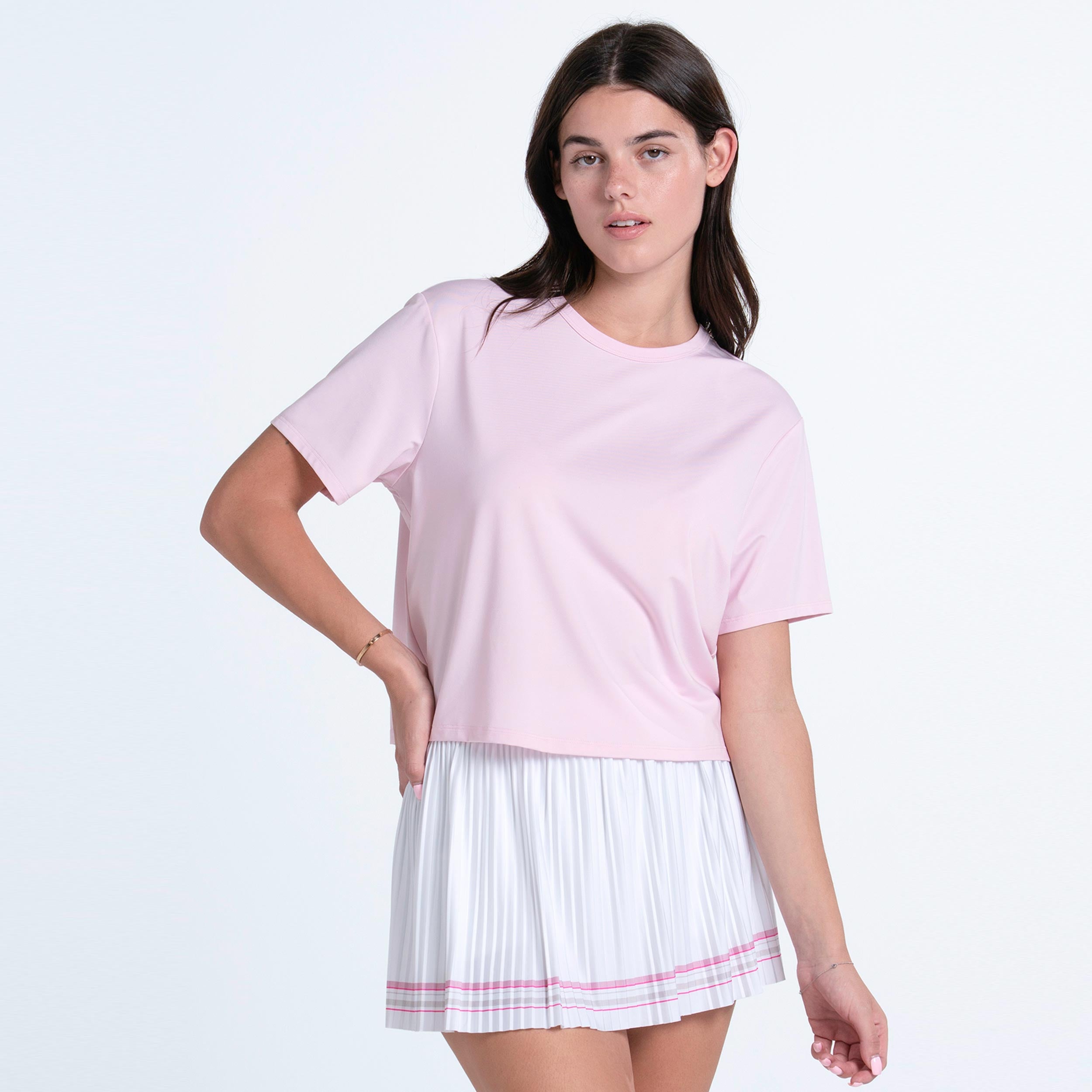 Lucky in Love Power Box T-Shirt Damen - rosa, weiß