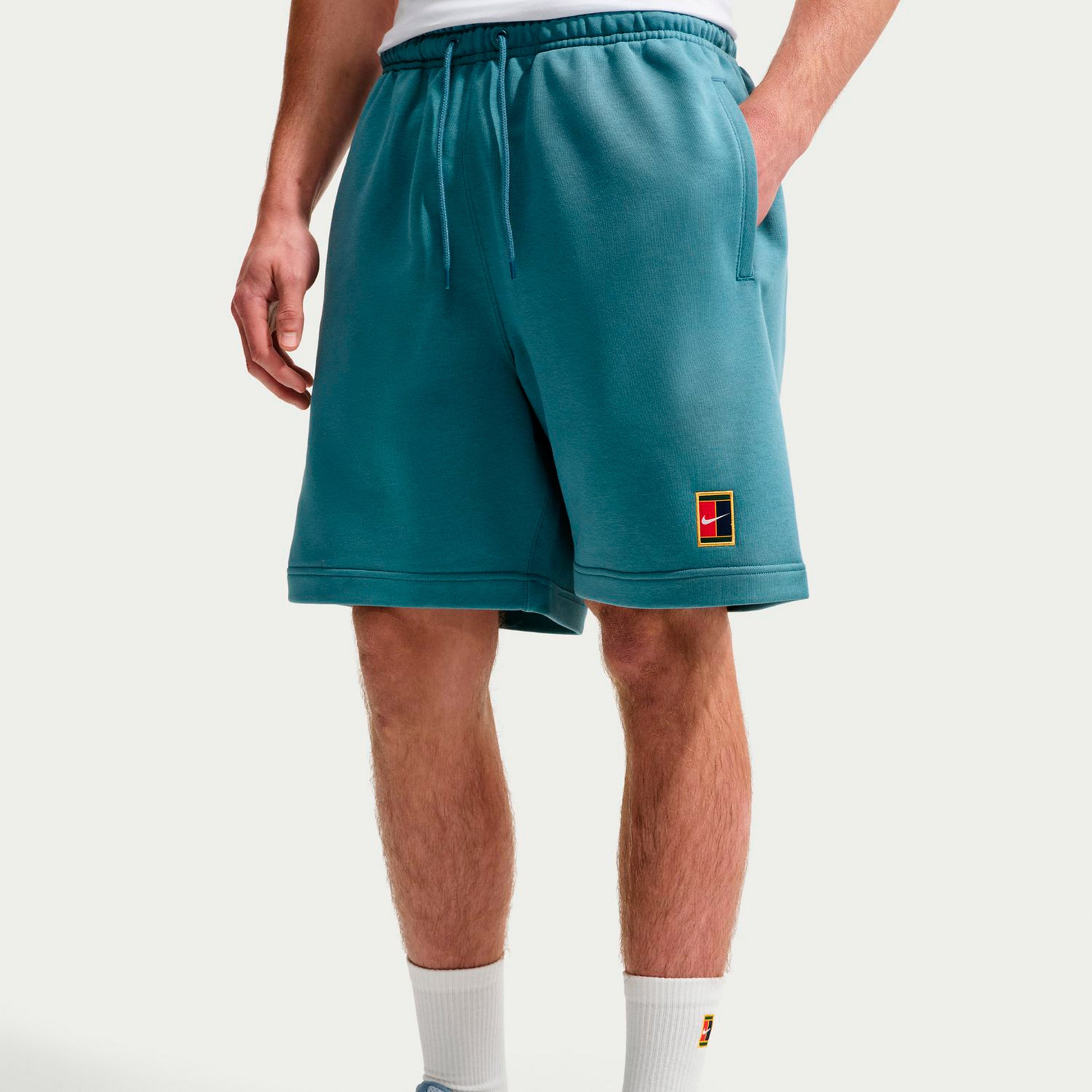 Nike Court Dri-Fit Heritage Fleece Shorts Herren - petrol