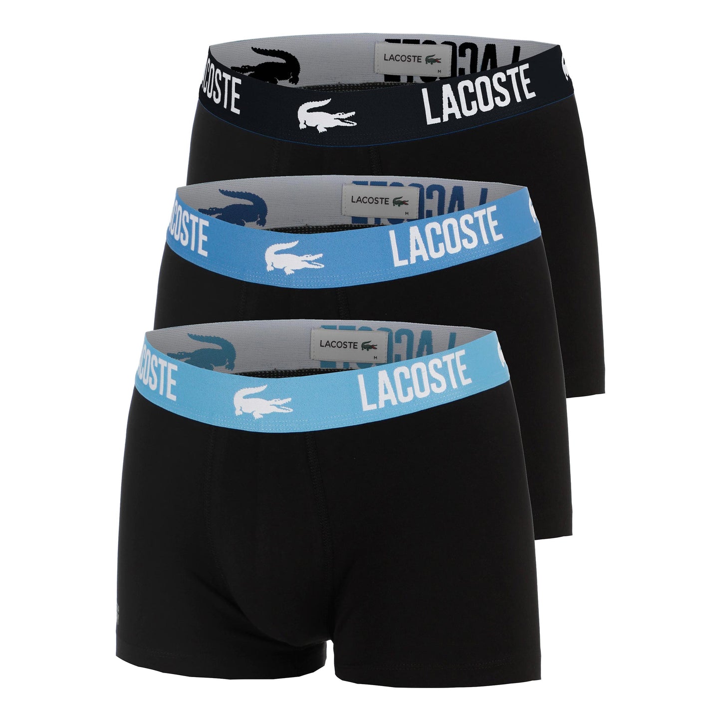 Lacoste Cotton Stretch Boxer Short 3er Pack Herren - dunkelblau, grau