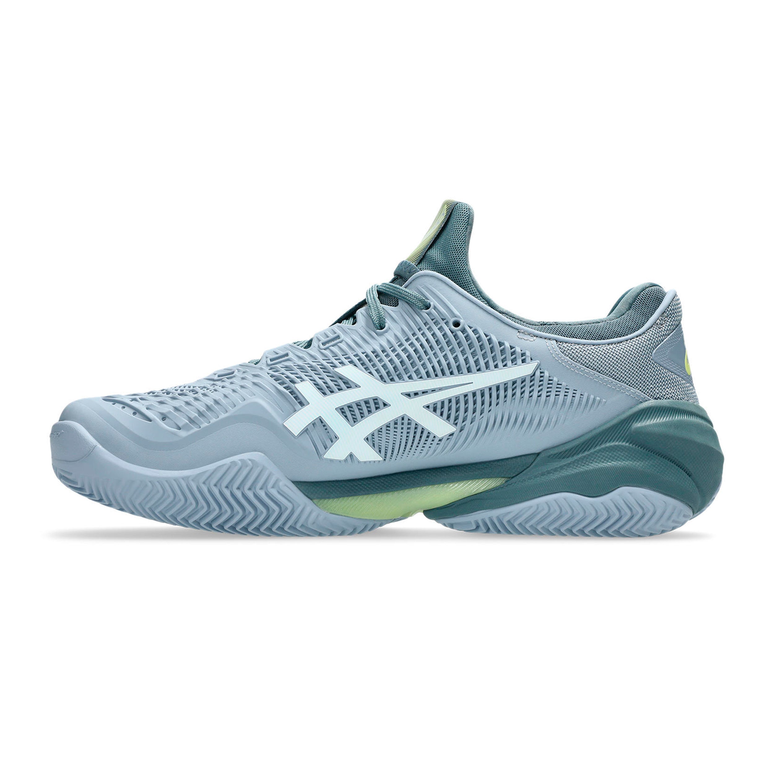 asics Court FF 3 ホワイト/ブルー テニスシューズ Court FF 3 Sandplatzschuh Herren - blaugrau, weiß | Tennis-Point