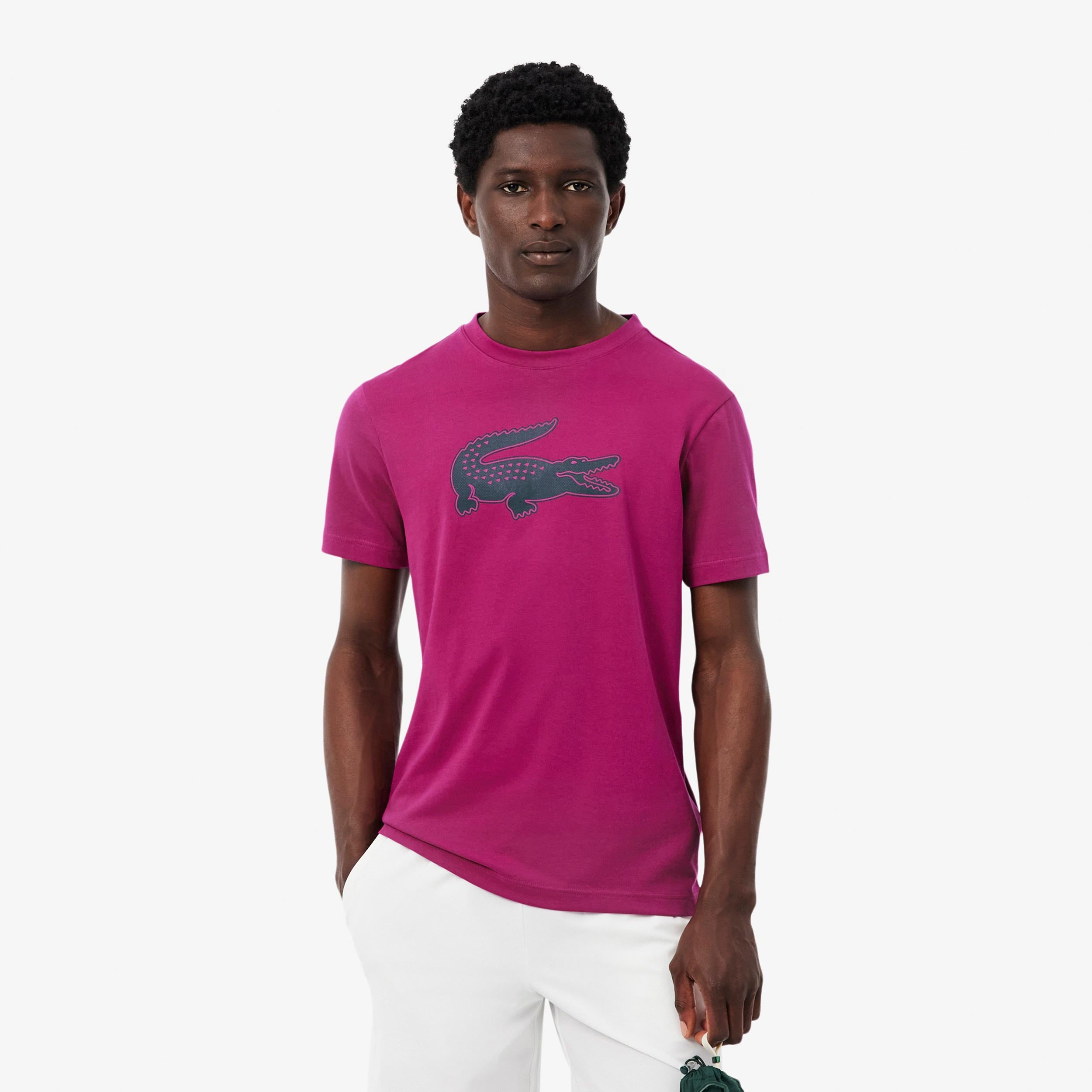 Lacoste T-Shirt Herren - berry, dunkelblau