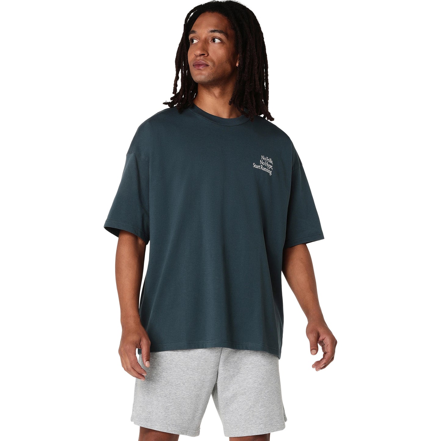 ASICS Runner Message Graphic Relaxed  Laufshirt Herren - blaugrau
