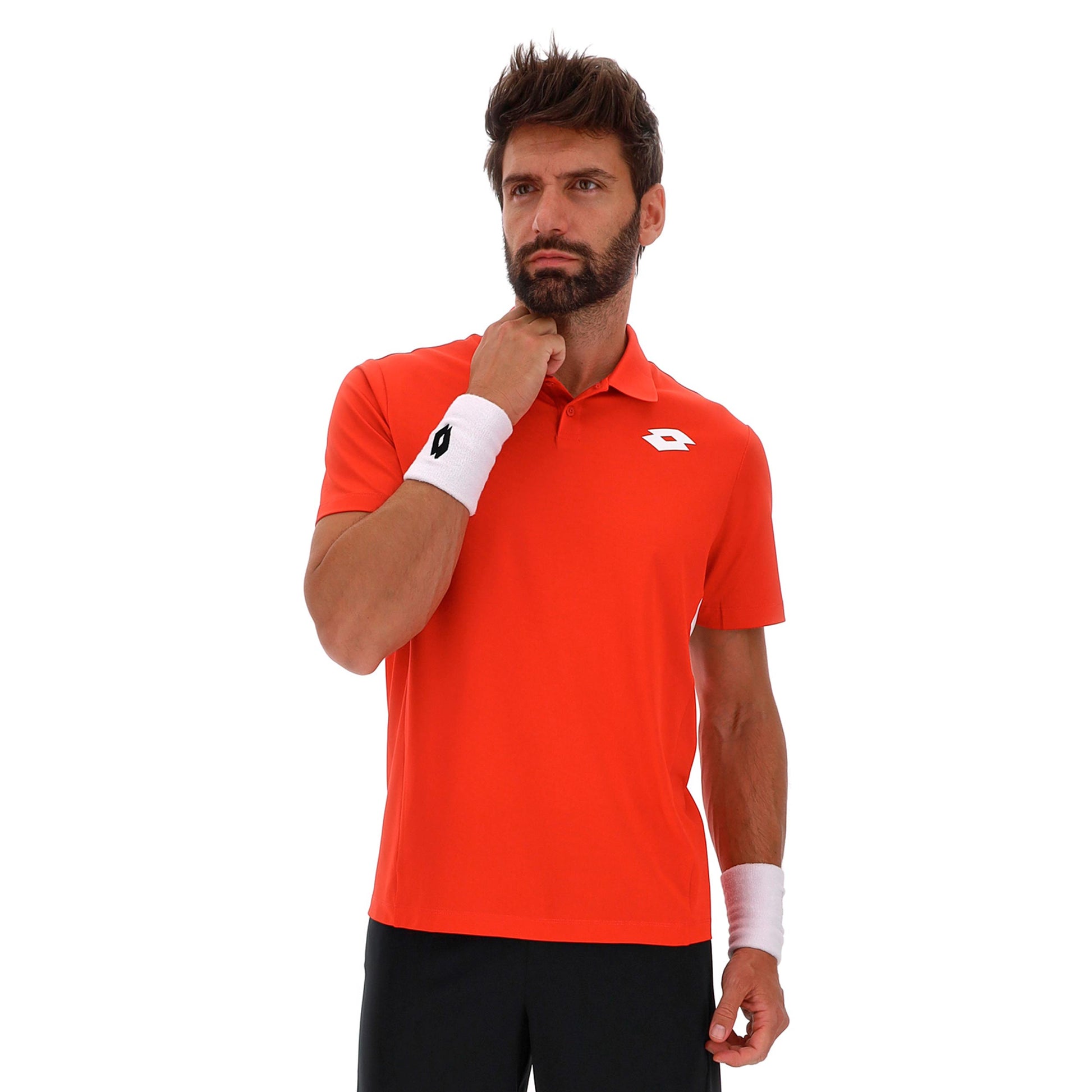 Lotto Squadra IV Polo Herren - rot, weiß