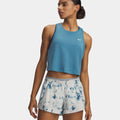 Tech Sport Mesh Crop Tank-Top Damen-blau
