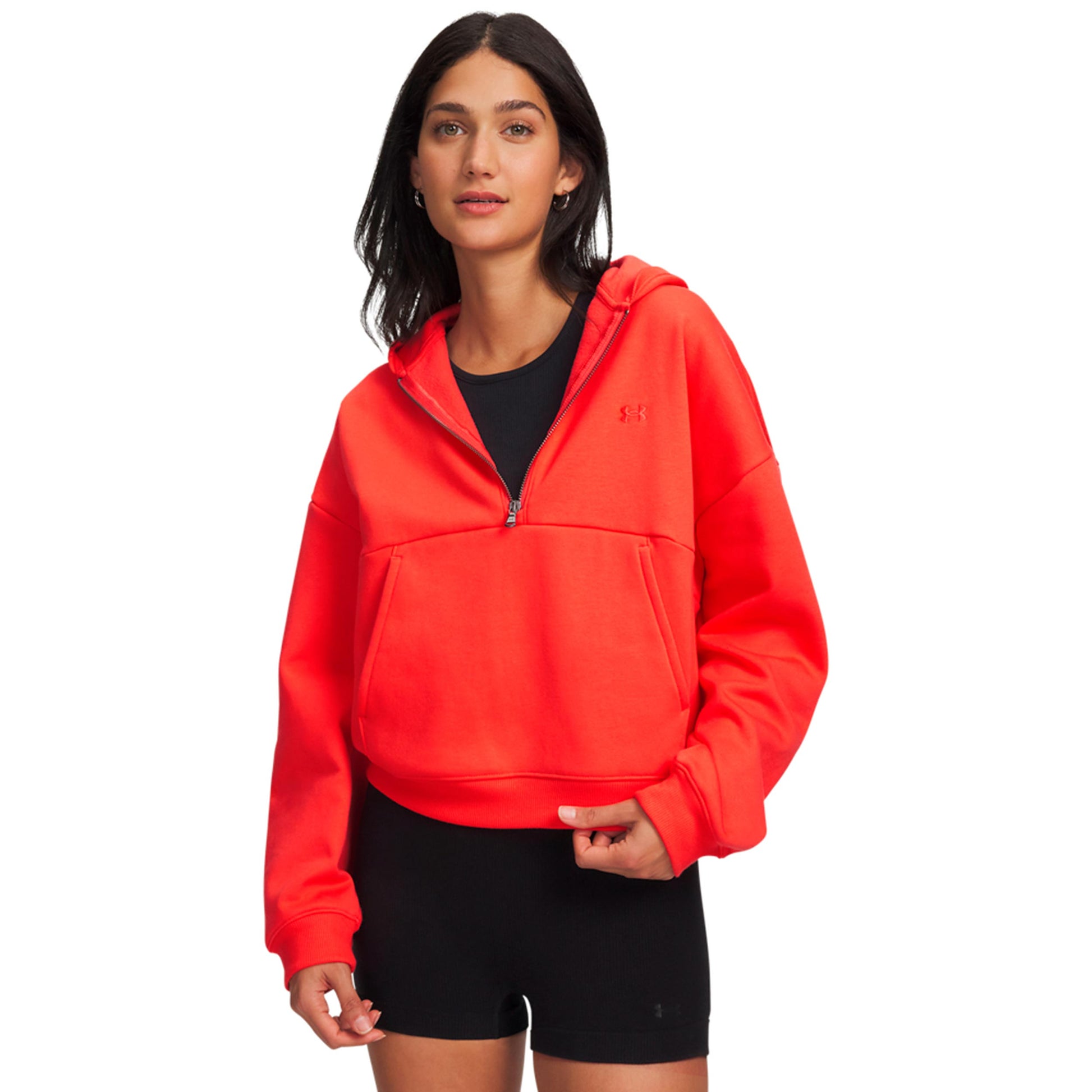 Under Armour Icon Fleece Halfzip Hoody Damen-rot, rot