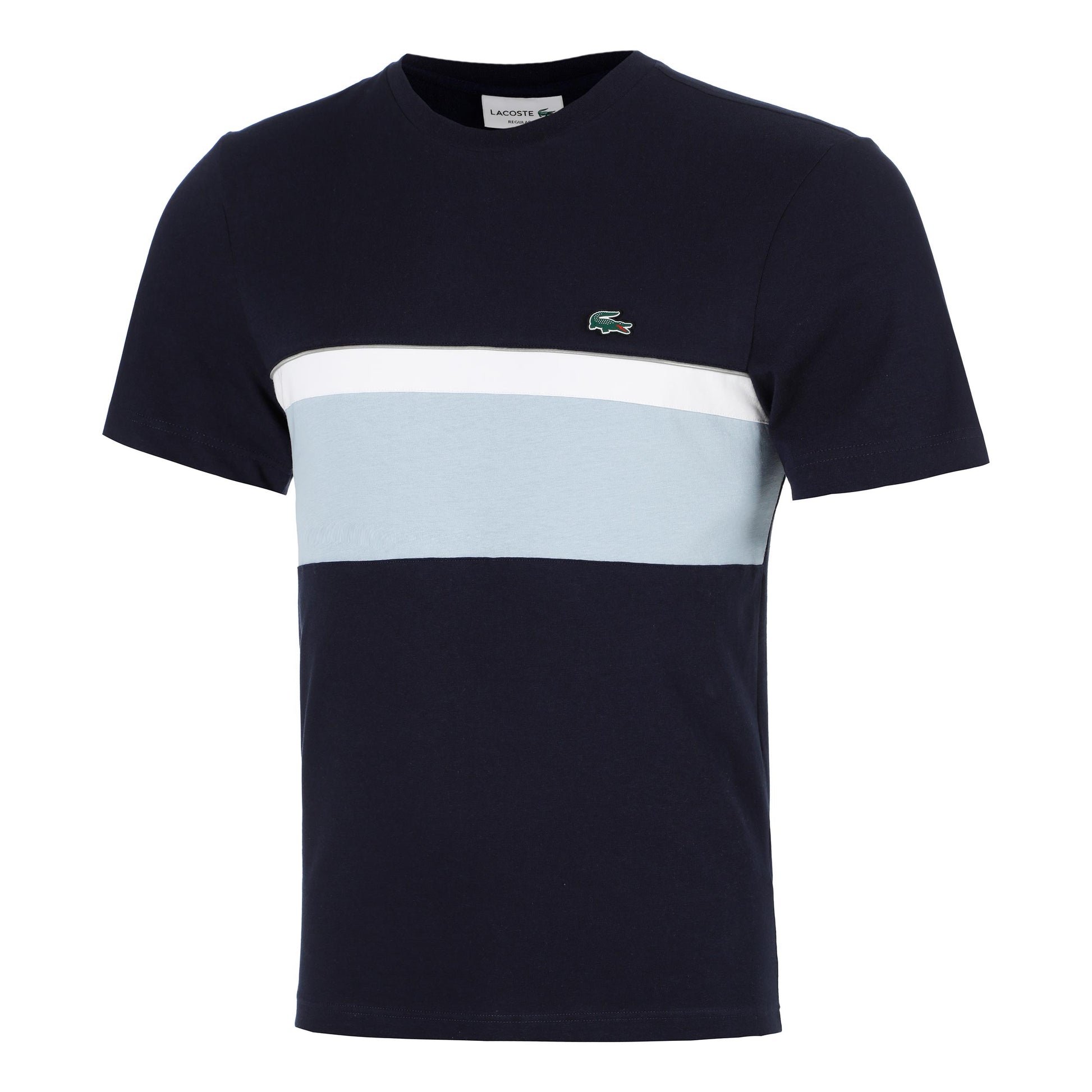 Lacoste Colorblock T-Shirt Herren - dunkelblau, weiß