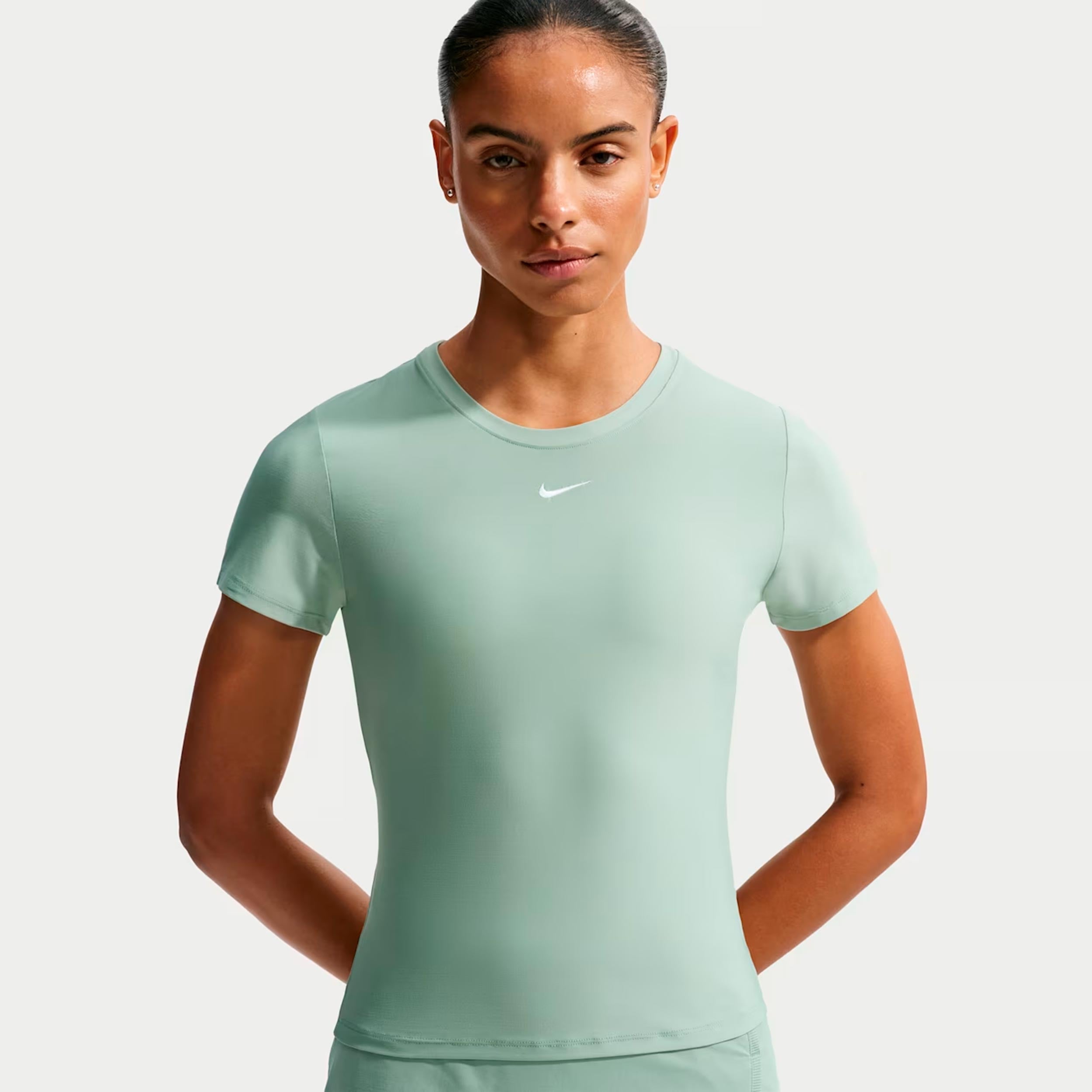 Nike Dri-Fit Victory  T-Shirt Damen - graugrün, weiß