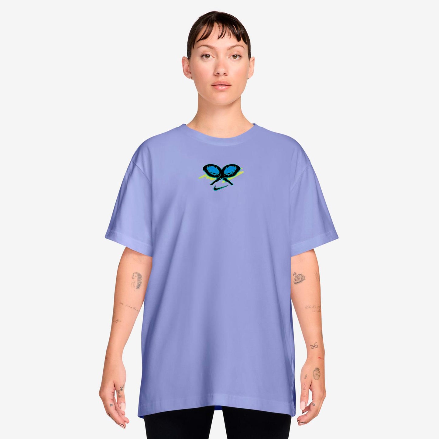 Nike Dri-Fit Slam Oversize T-Shirt Damen-blaugrau