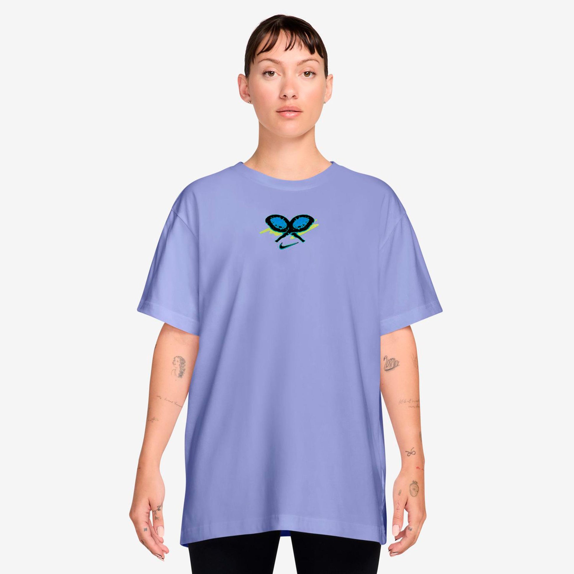 Nike Dri-Fit Slam Oversize T-Shirt Damen-blaugrau
