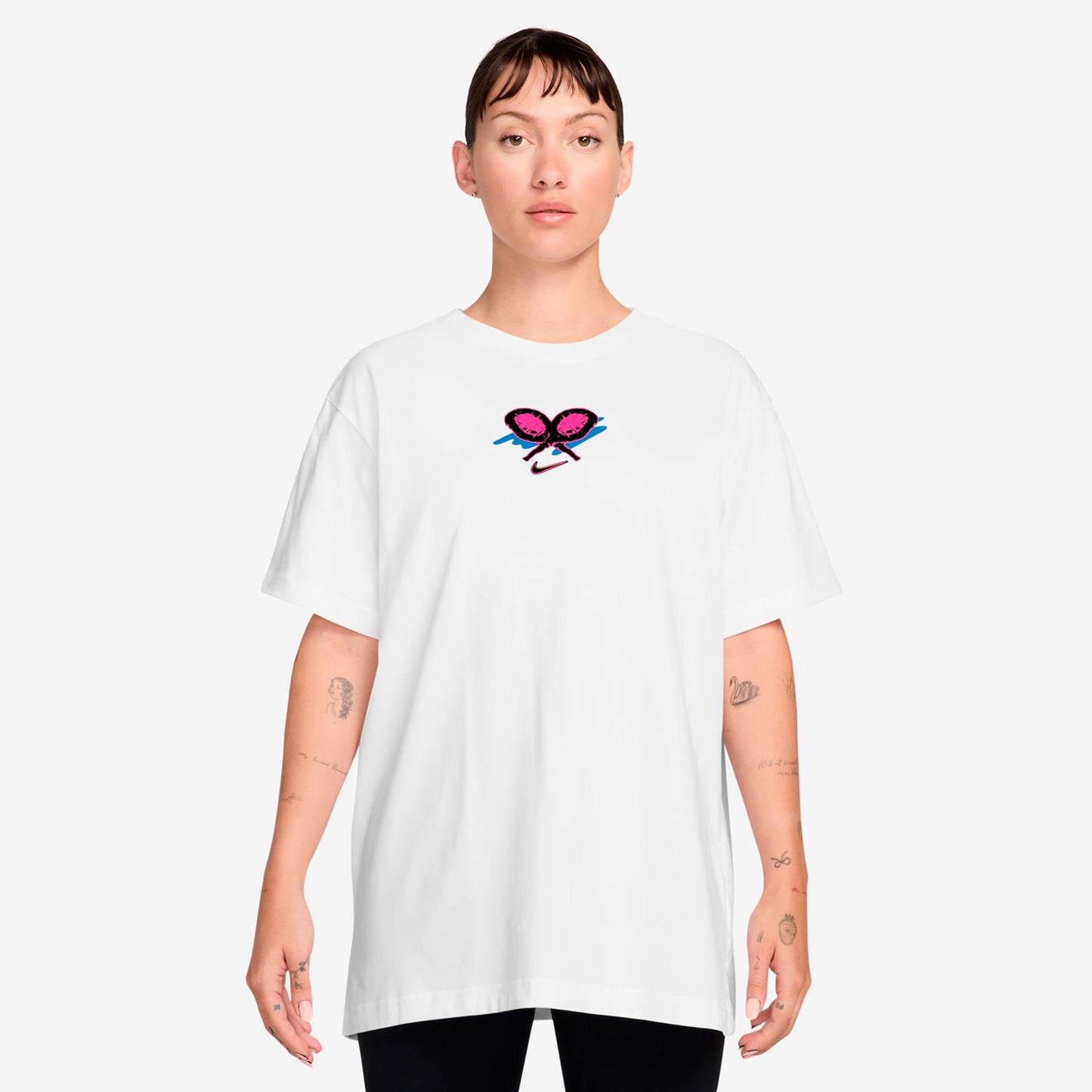 Nike Dri-Fit Slam Oversize T-Shirt Damen-weiß