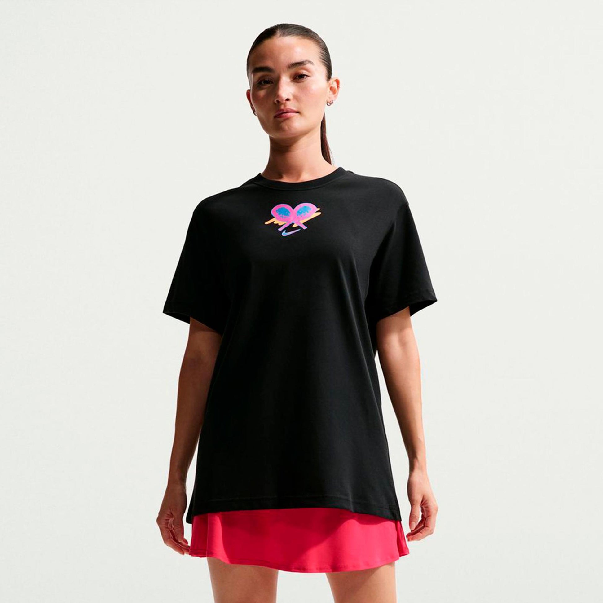 Nike Dri-Fit Slam Oversize T-Shirt Damen-schwarz