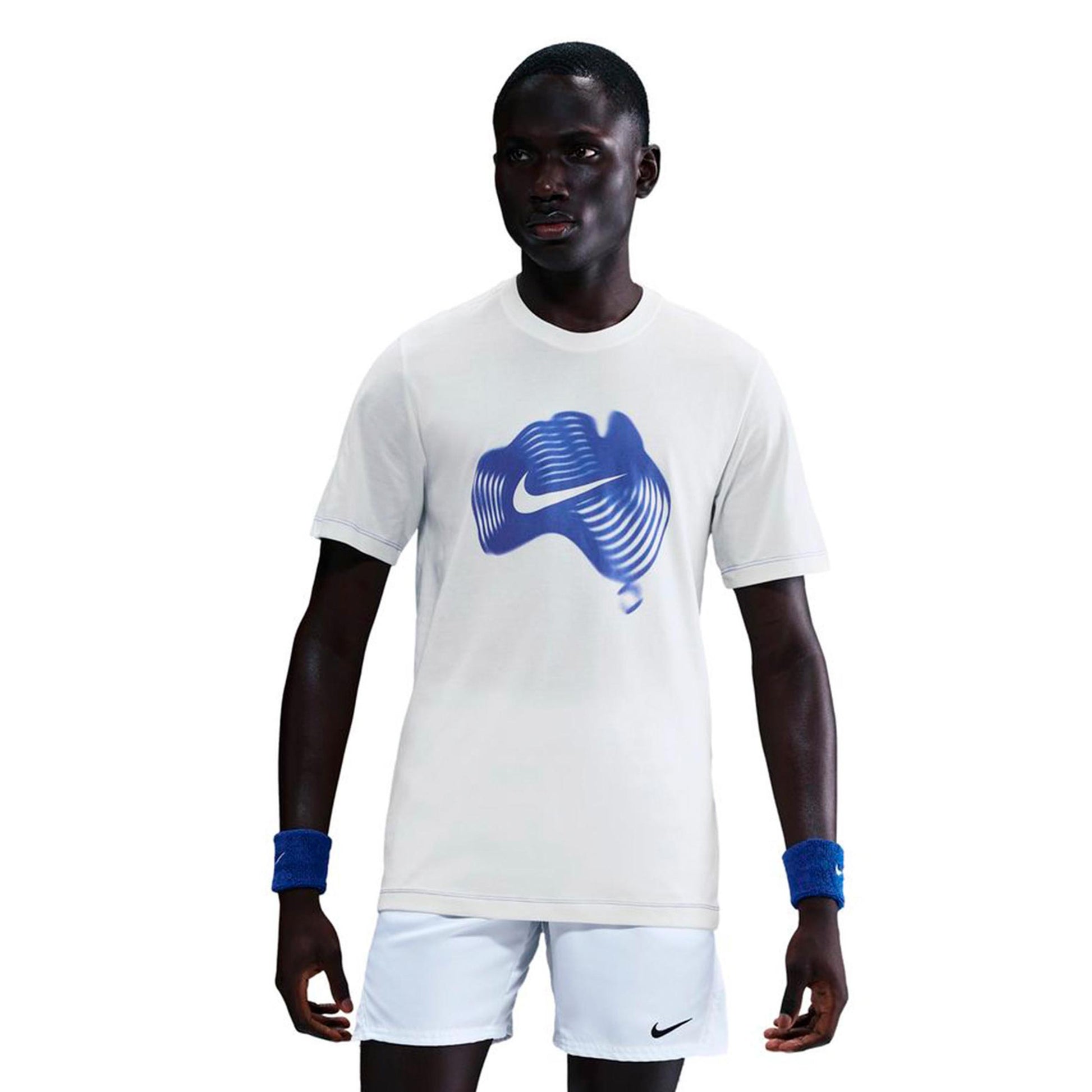 Nike Court Dri-Fit T-Shirt Herren-creme, blau