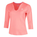 Out of Control V-Neck Longsleeve Damen-pink, weiß