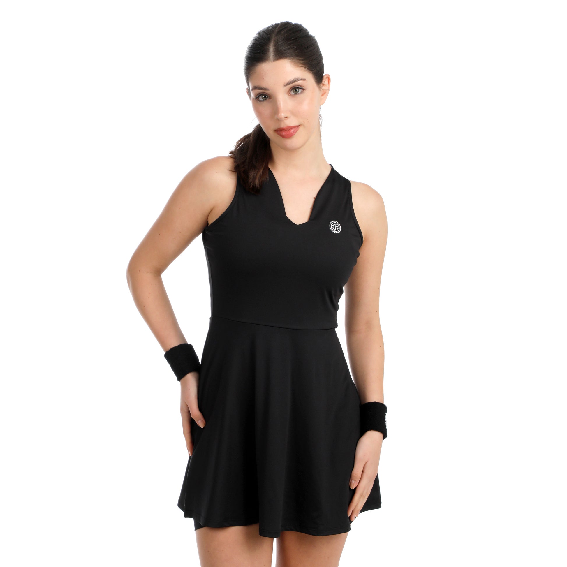 BIDI BADU Crew V-Neck Kleid Damen-schwarz