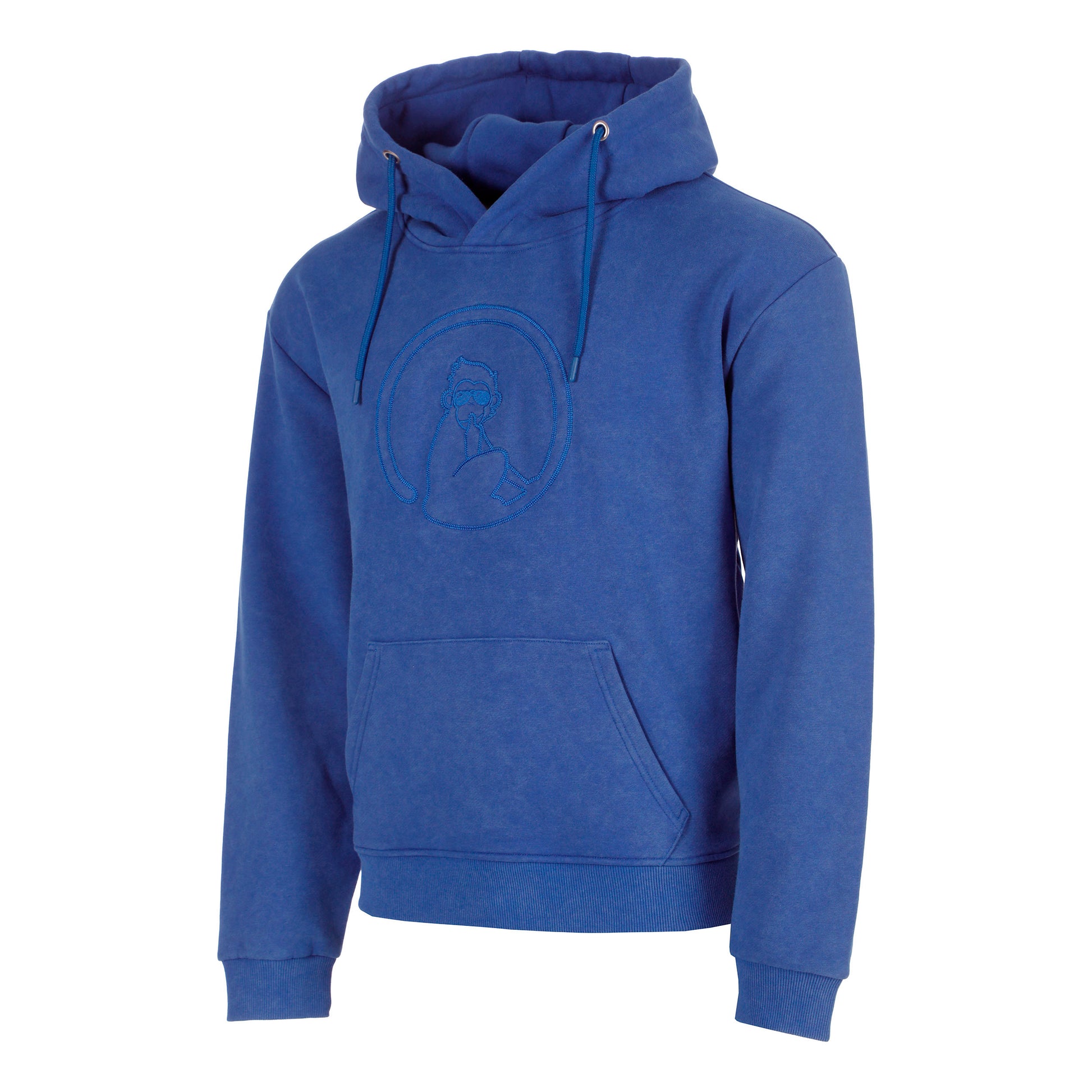 Quiet Please Crush Washed Out Loose Fit Hoody Herren-blau