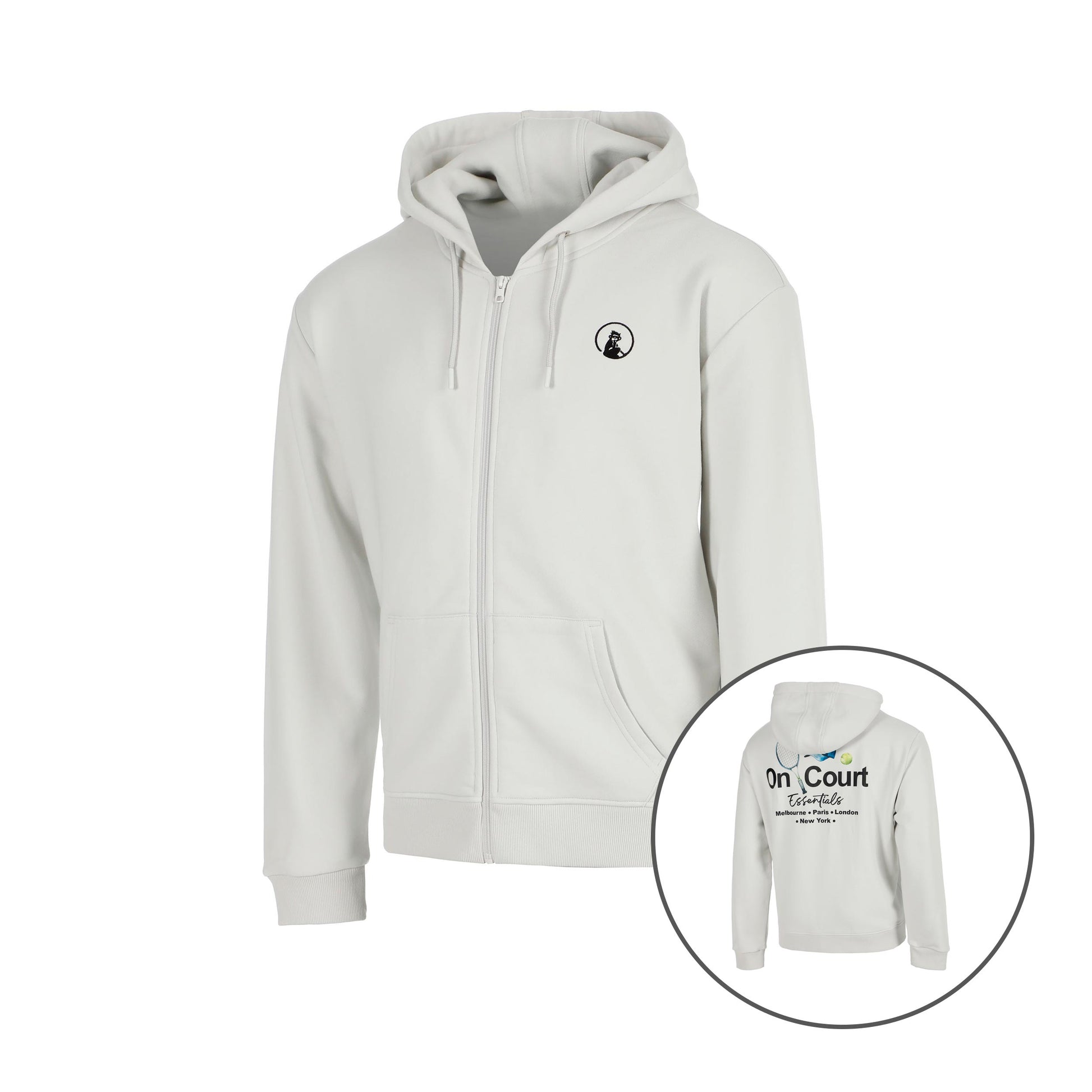 Quiet Please Crush On Court Essentials Sweatjacke Jungen-hellgrau, schwarz