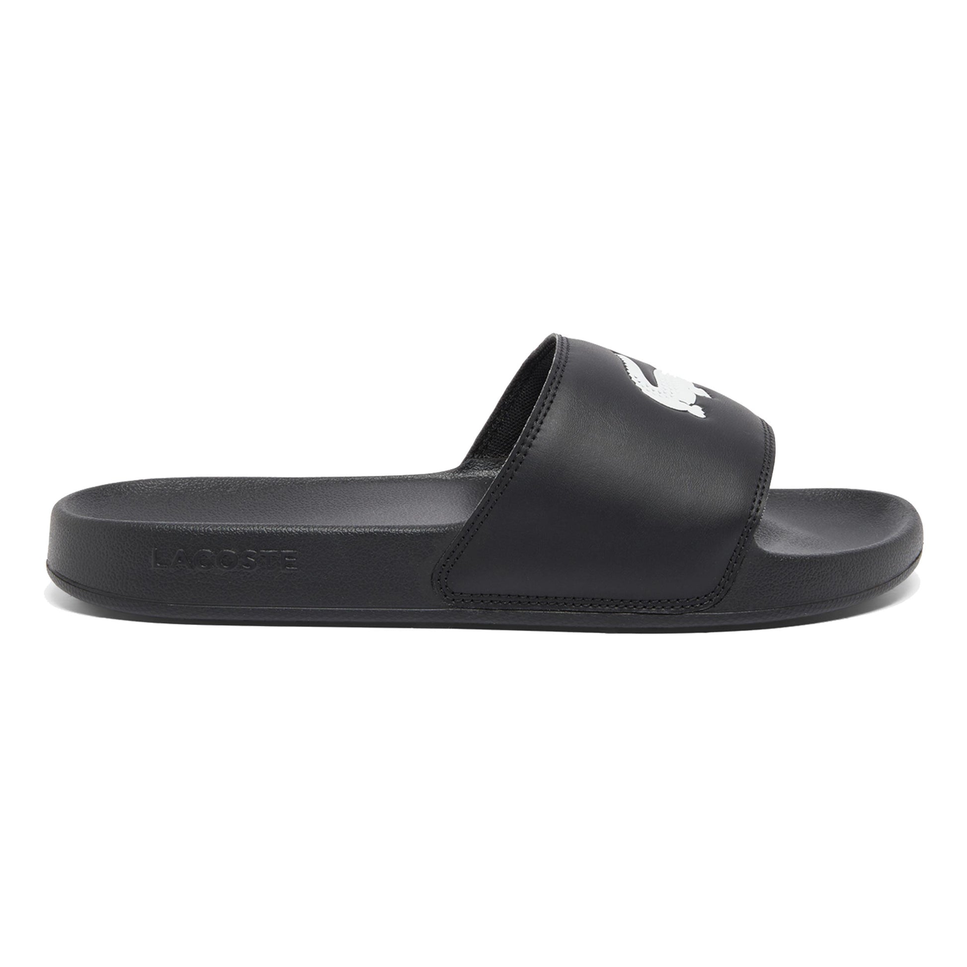 Lacoste Serve Slide Badelatschen - schwarz, weiß