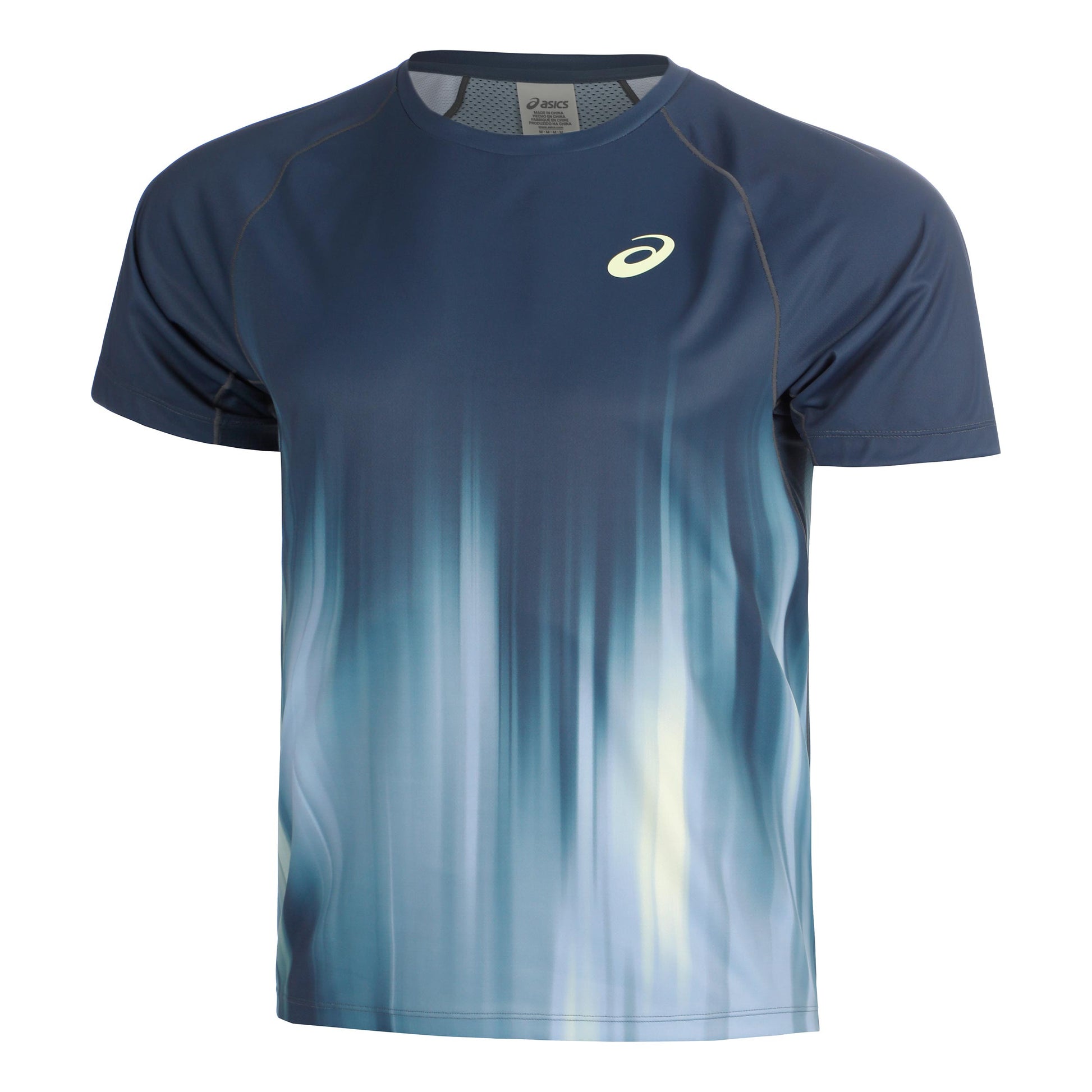 ASICS AOP T-Shirt Herren - dunkelblau, limette