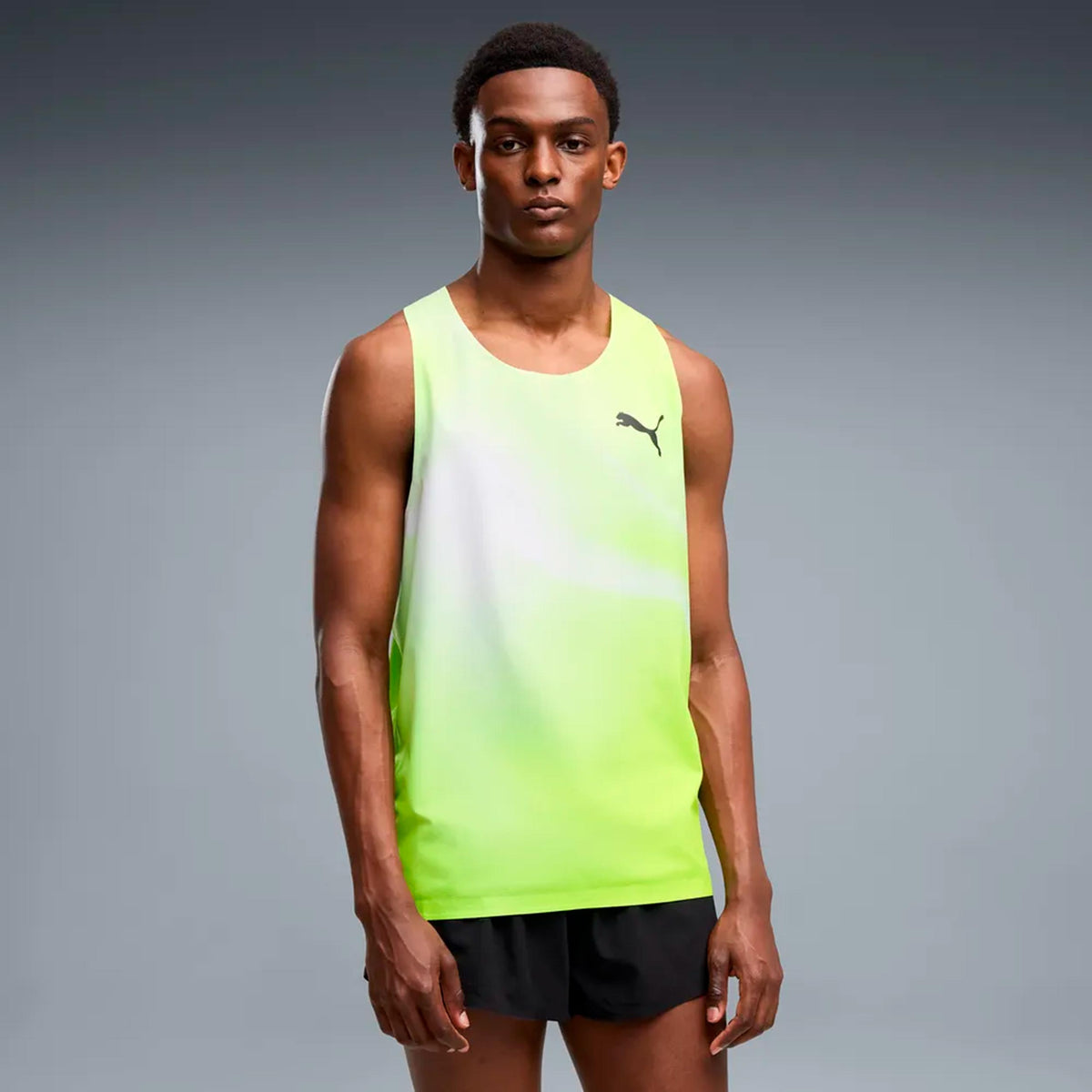 Puma Lightspeed Ultraweave Graphic  Laufshirt Herren - limette