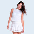 Weave Stripe Muscle Tank-Top Damen - weiß, rosa