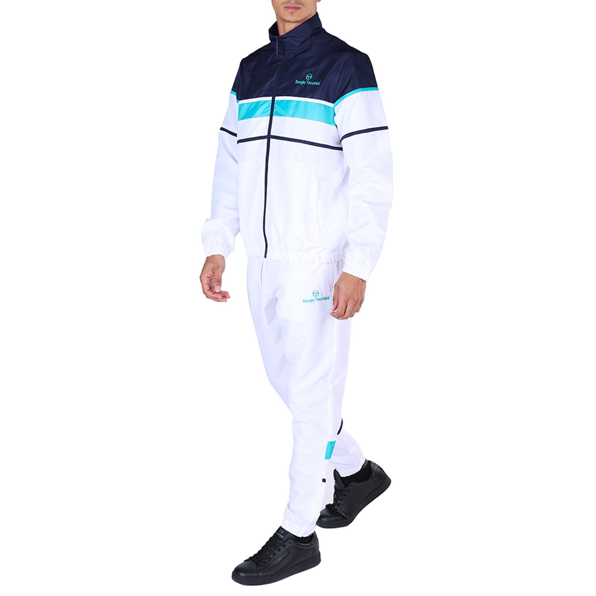 Sergio Tacchini Scorpione Trainingsanzug Herren - weiß, dunkelblau