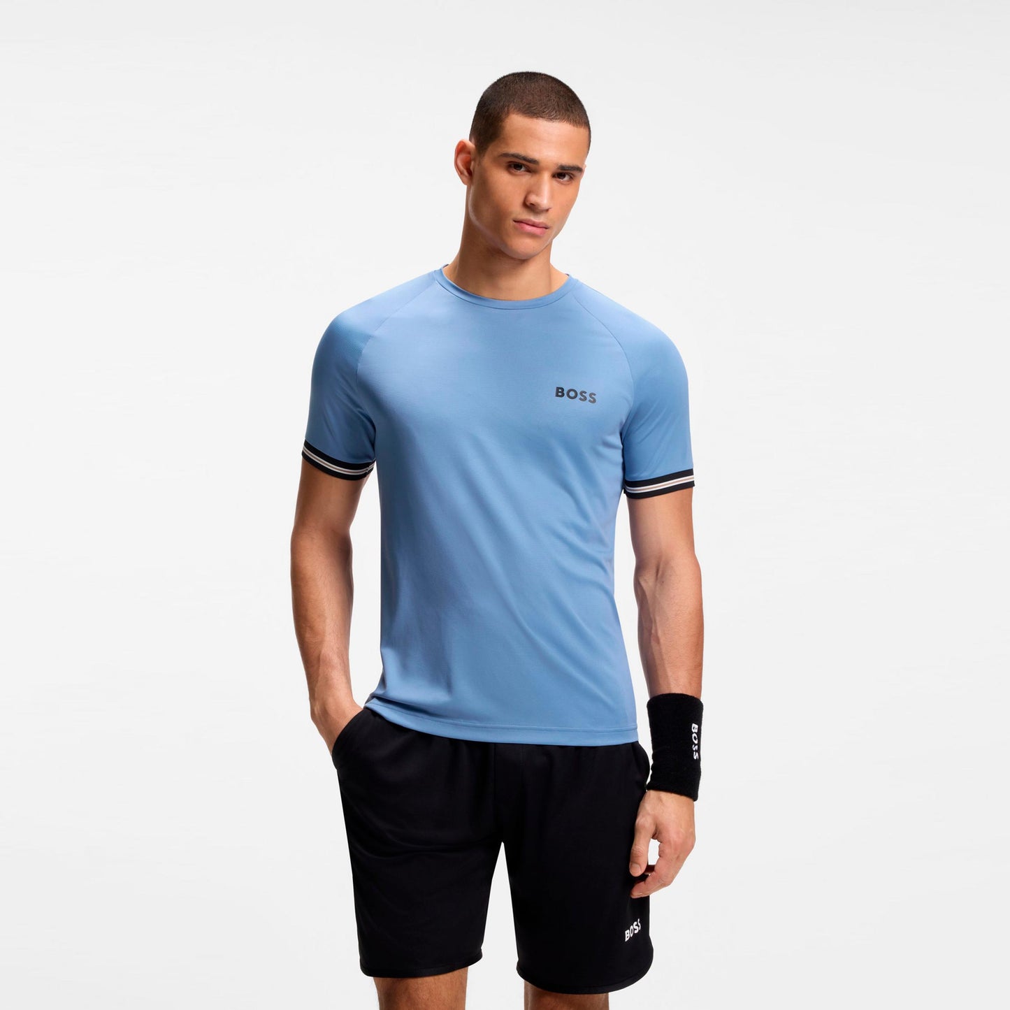 BOSS Serve 2 T-Shirt Herren-blaugrau