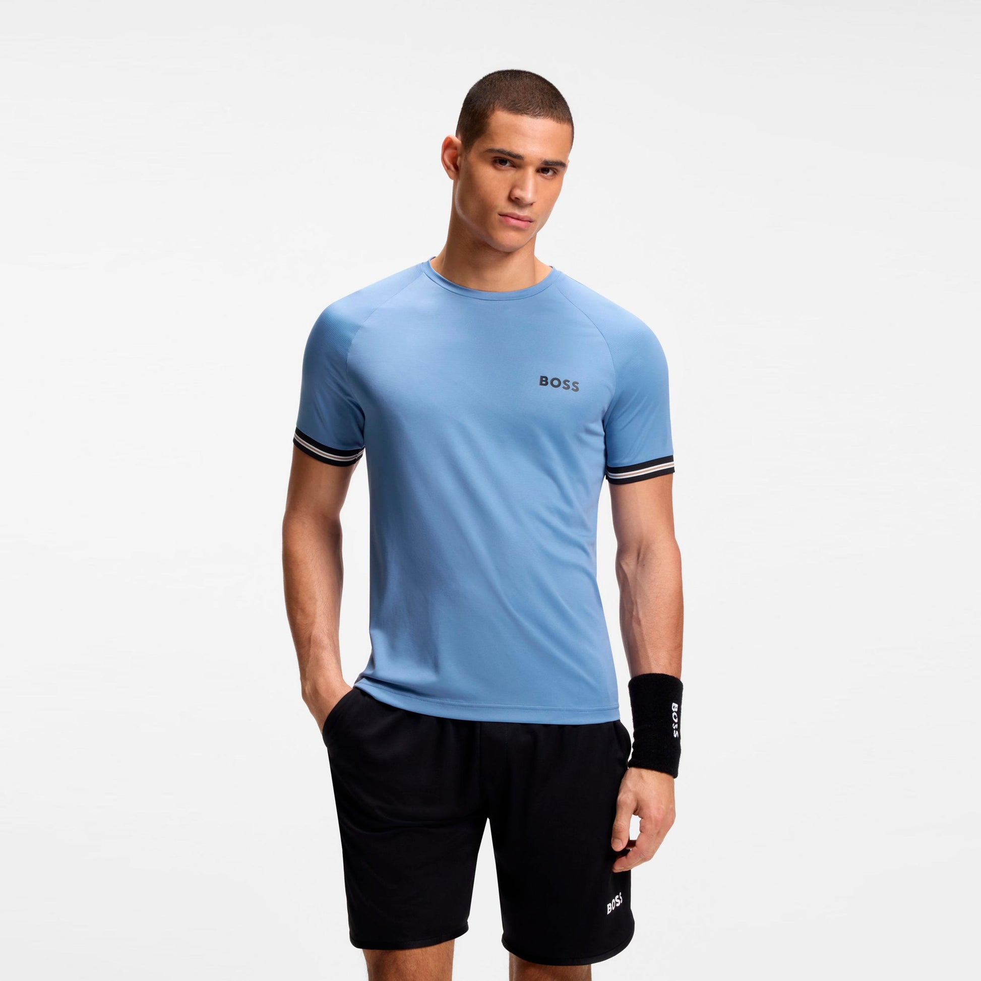 BOSS Serve 2 T-Shirt Herren-blaugrau